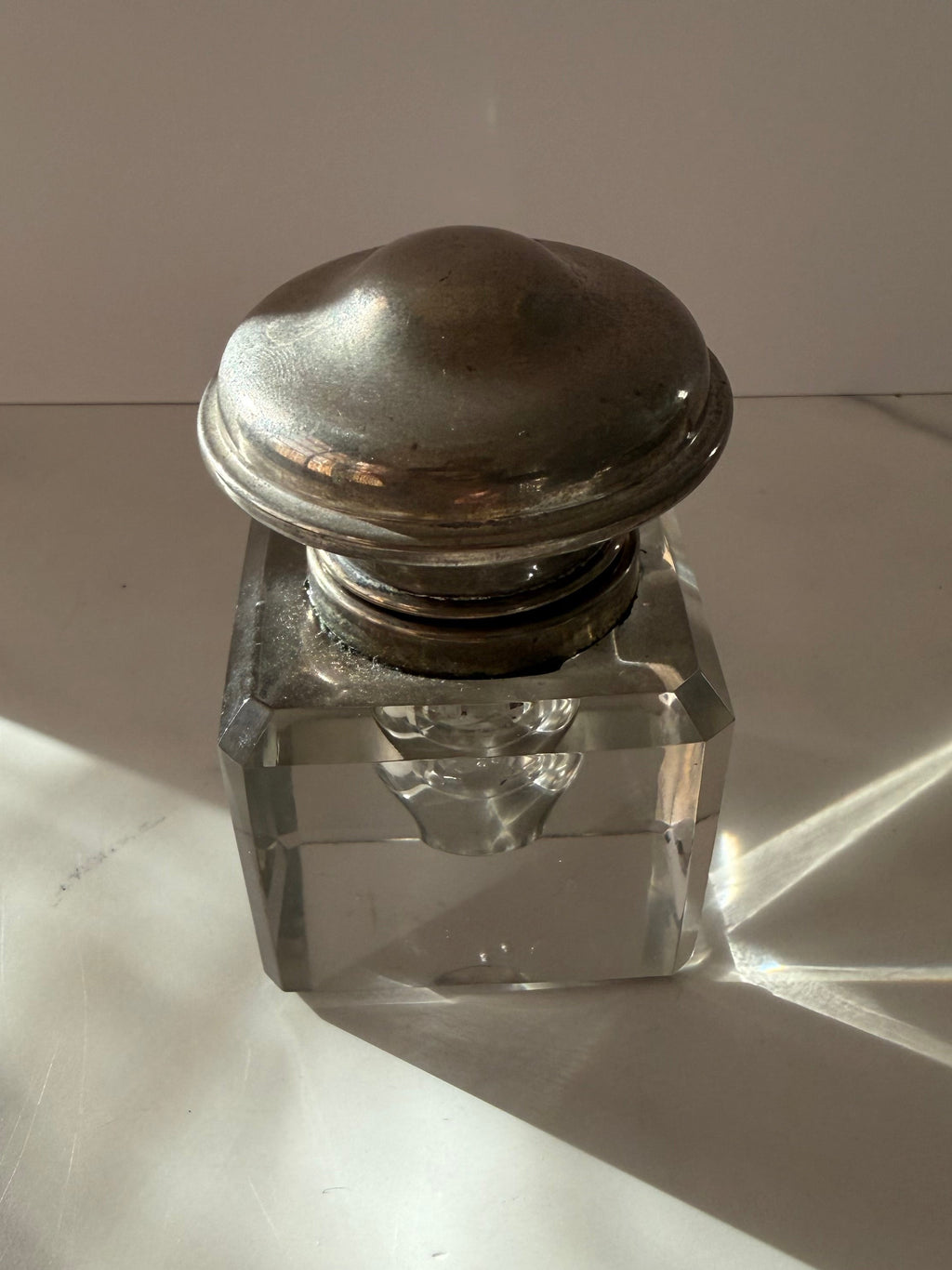 Antique Crystal Inkwell