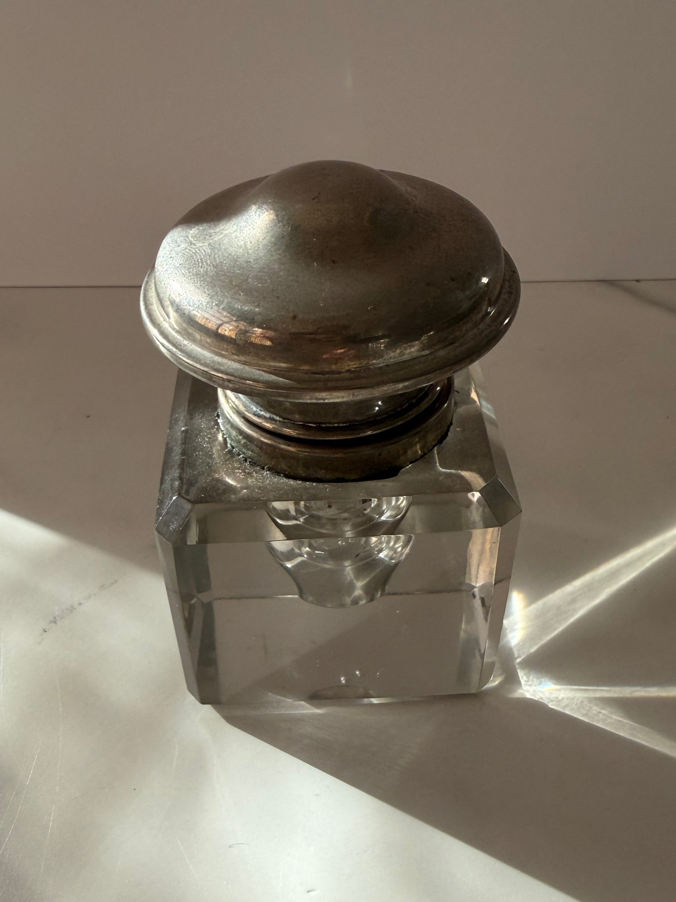 Antique Crystal Inkwell