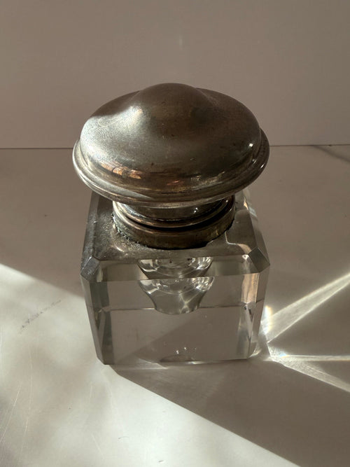 Antique Crystal Inkwell