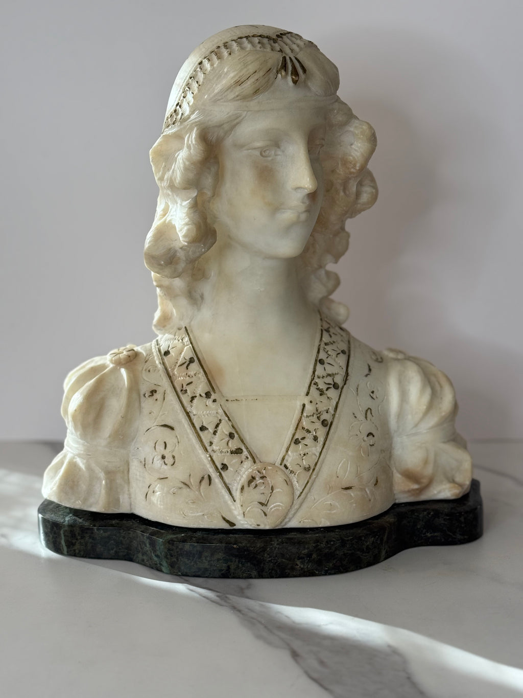 Art Nouveau Alabaster Bust