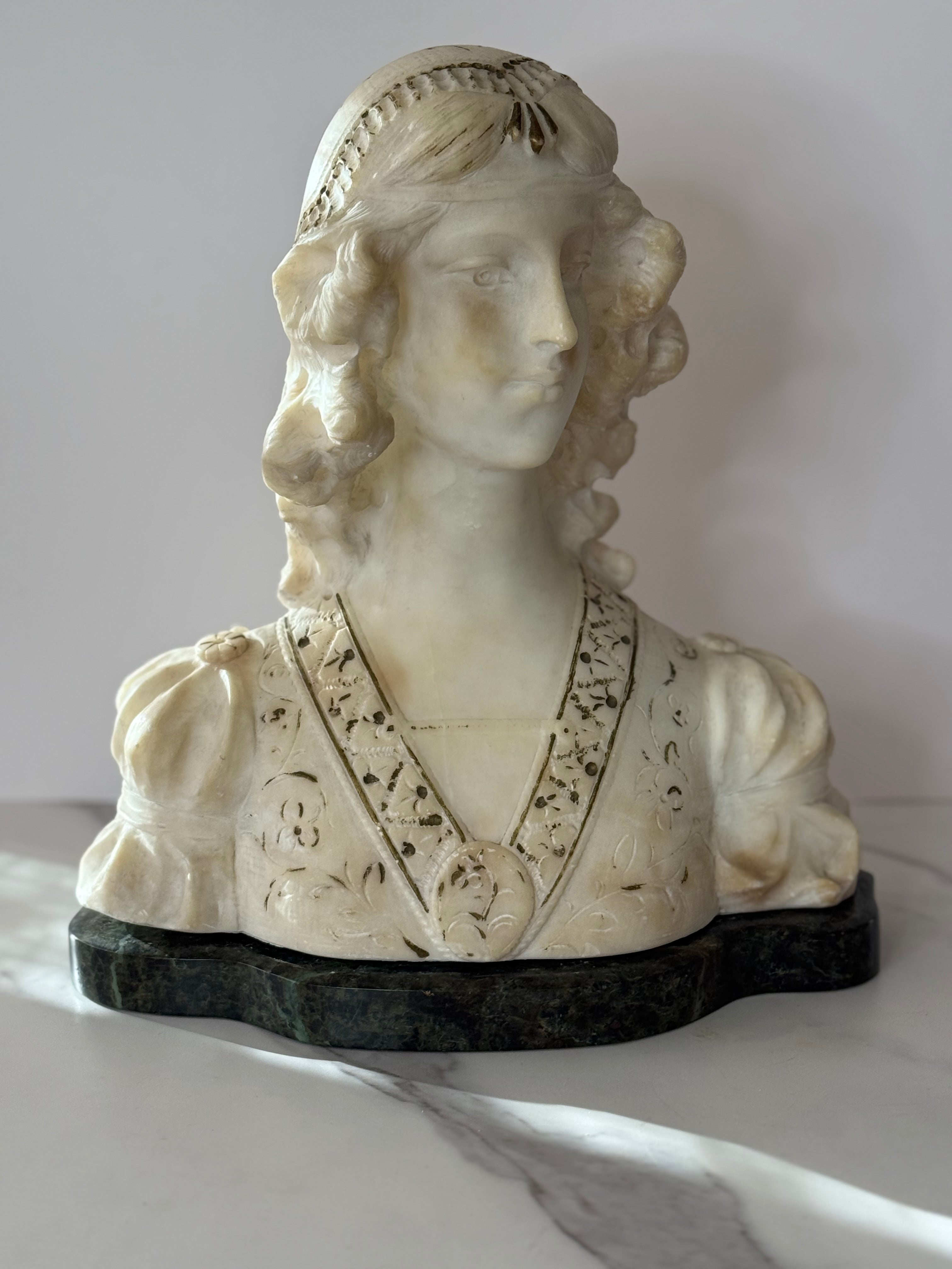 Art Nouveau Alabaster Bust
