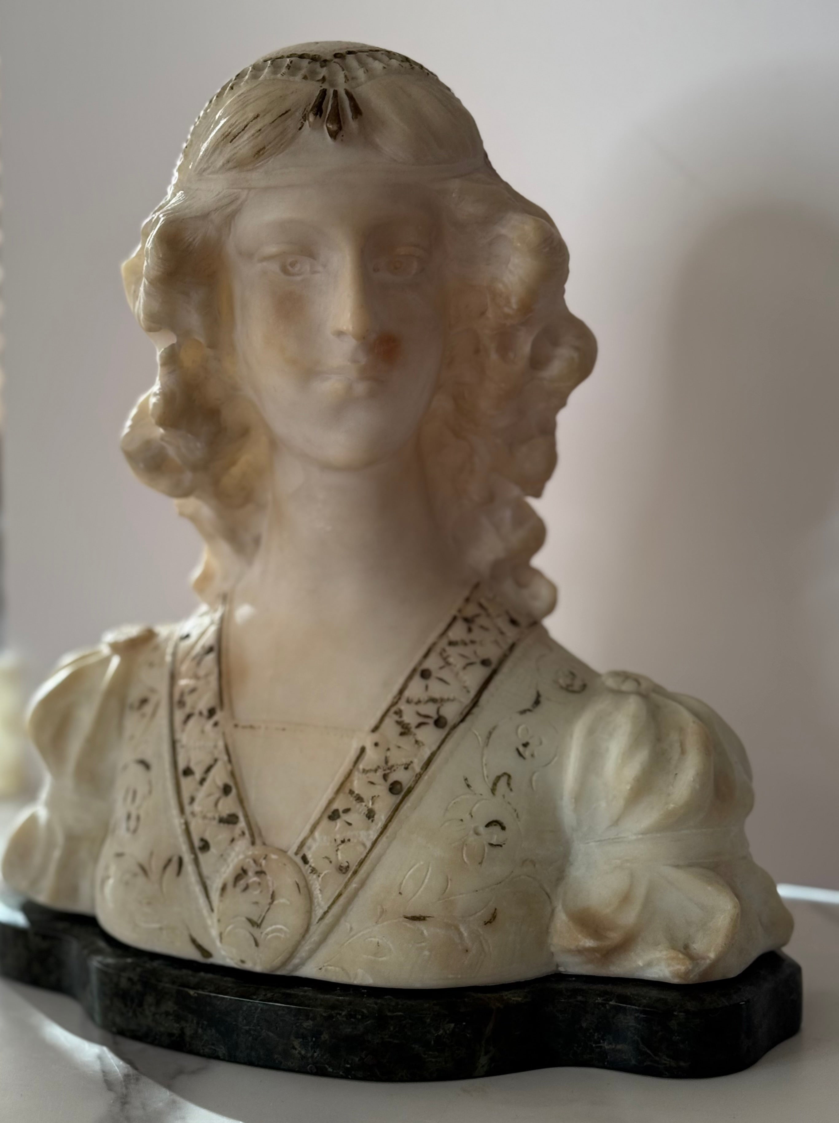 Art Nouveau Alabaster Bust