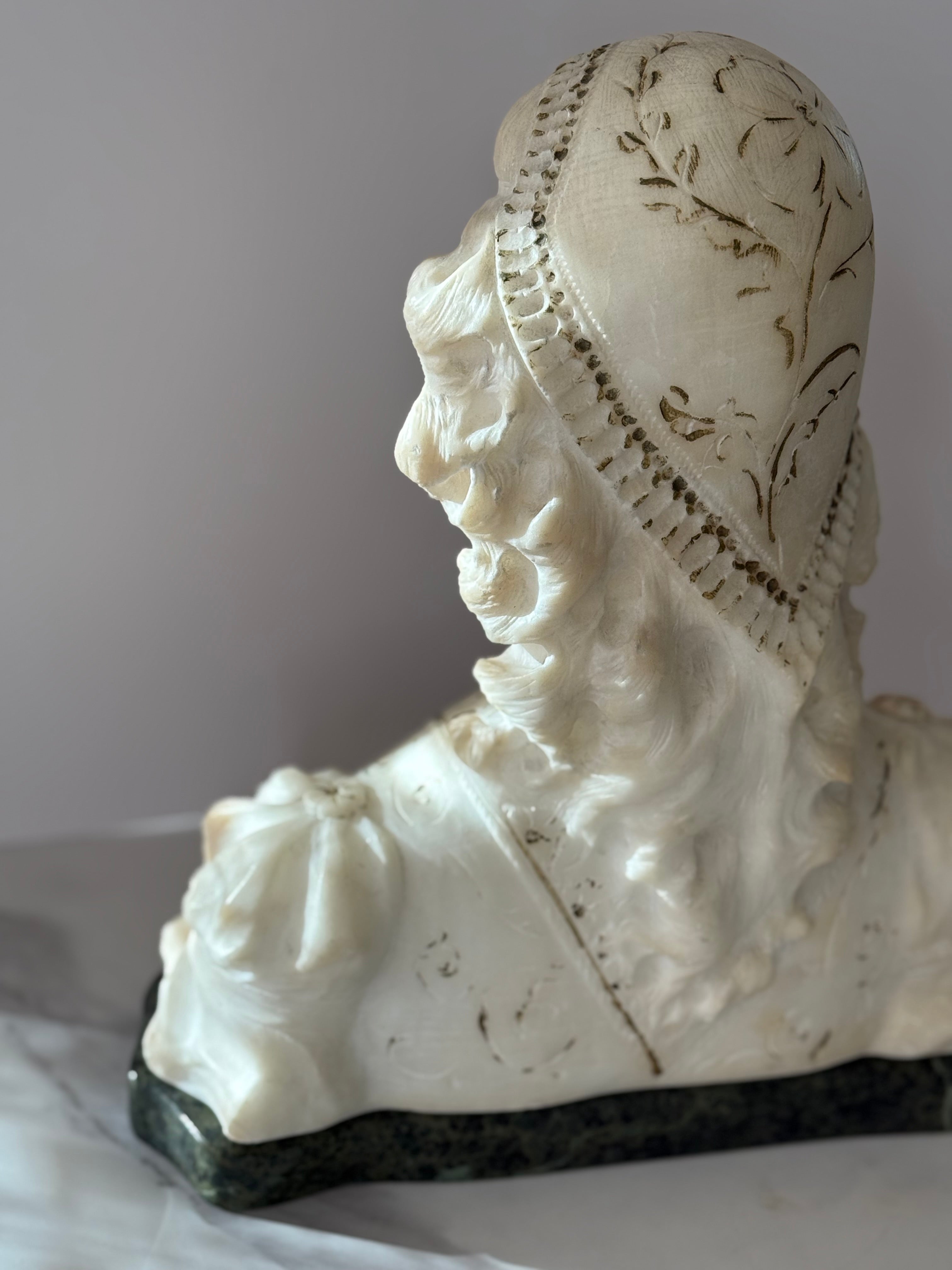Art Nouveau Alabaster Bust