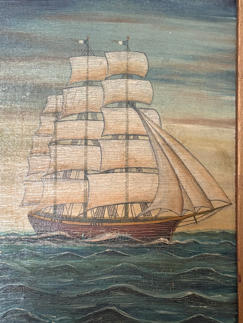 Vintage Painting of a Clipper Ship