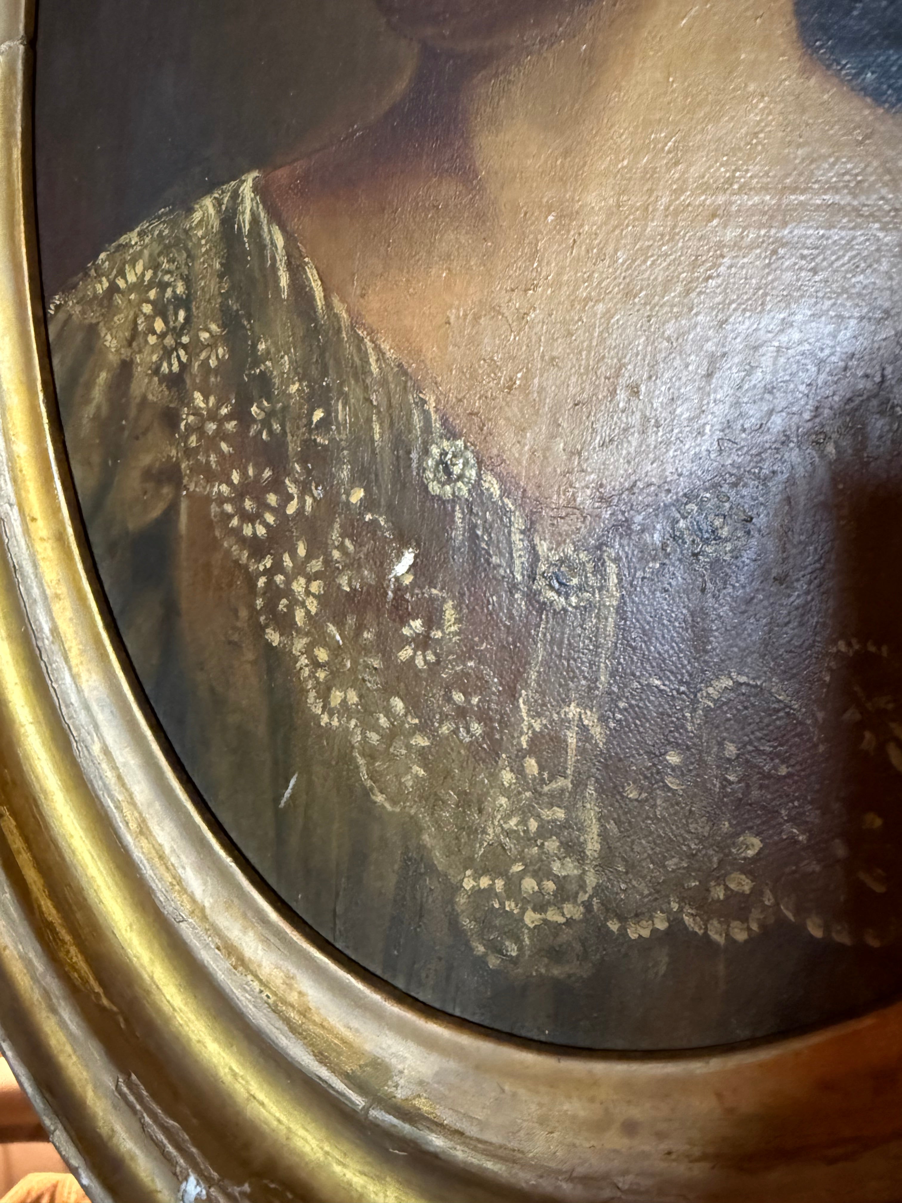 Antique Oval Portrait of a Lady