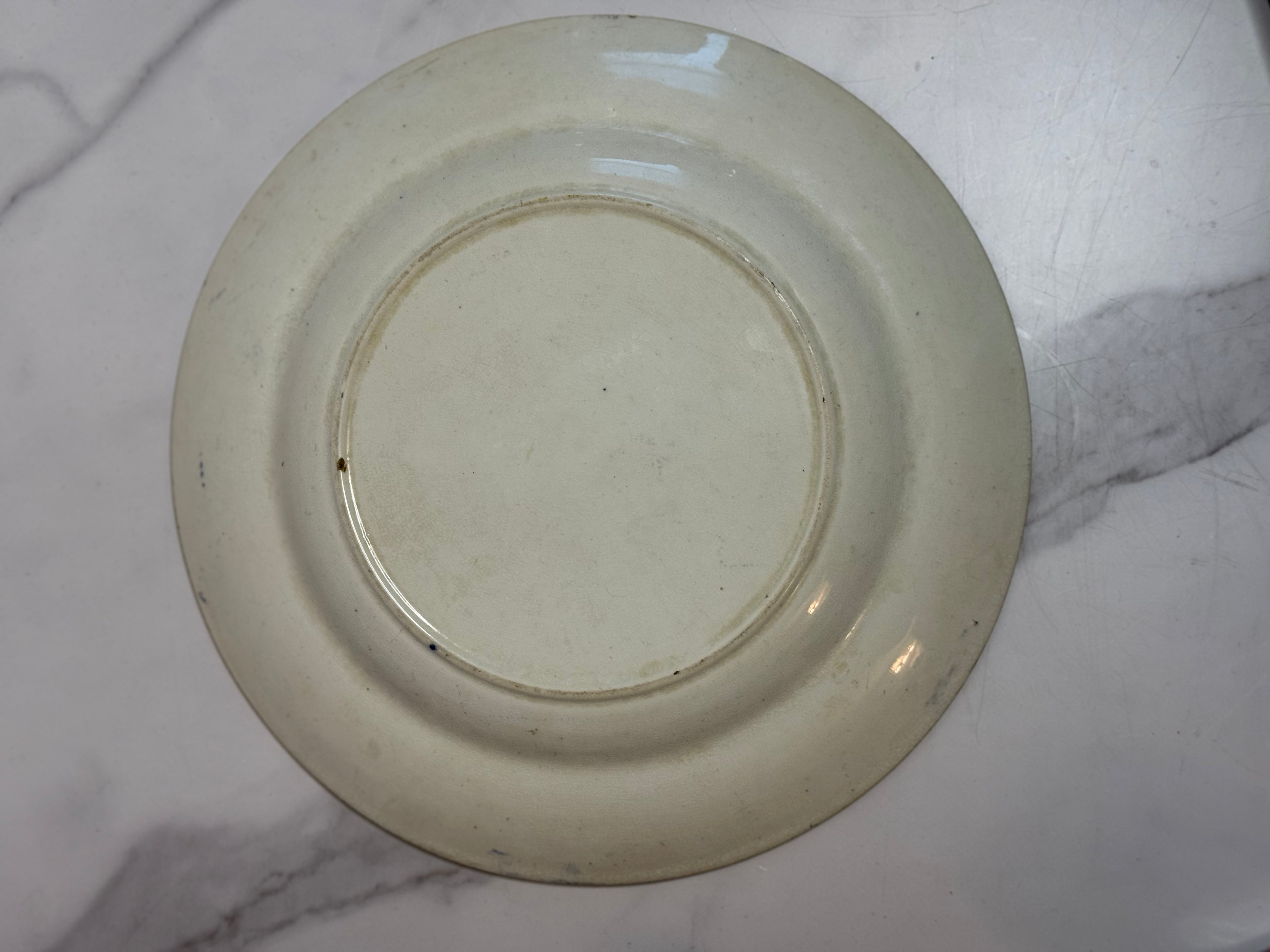 Antique Asiatic Pheasant Blue Staffordshire Transferware Plate