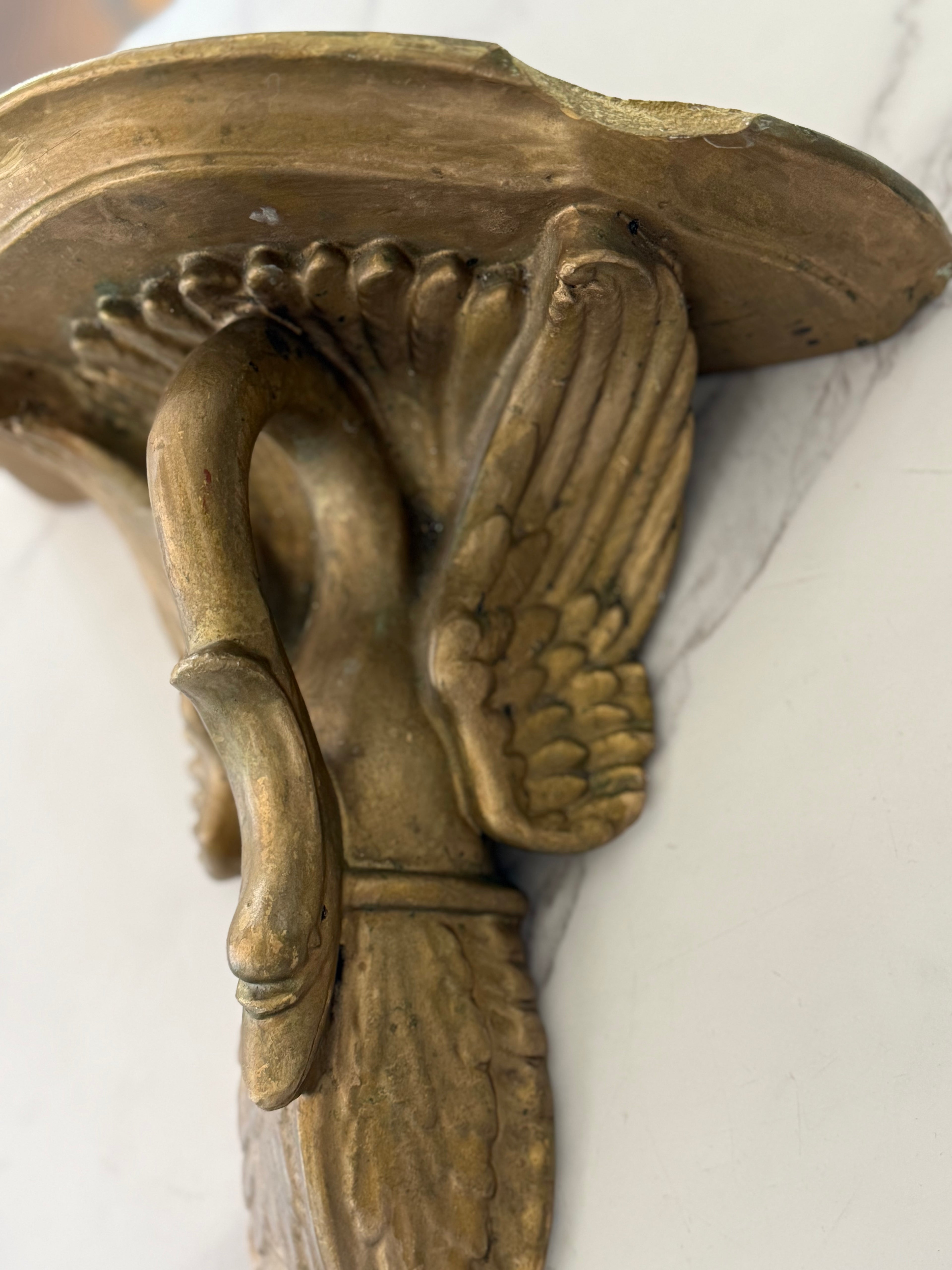 Vintage Gilt Swan Shelf