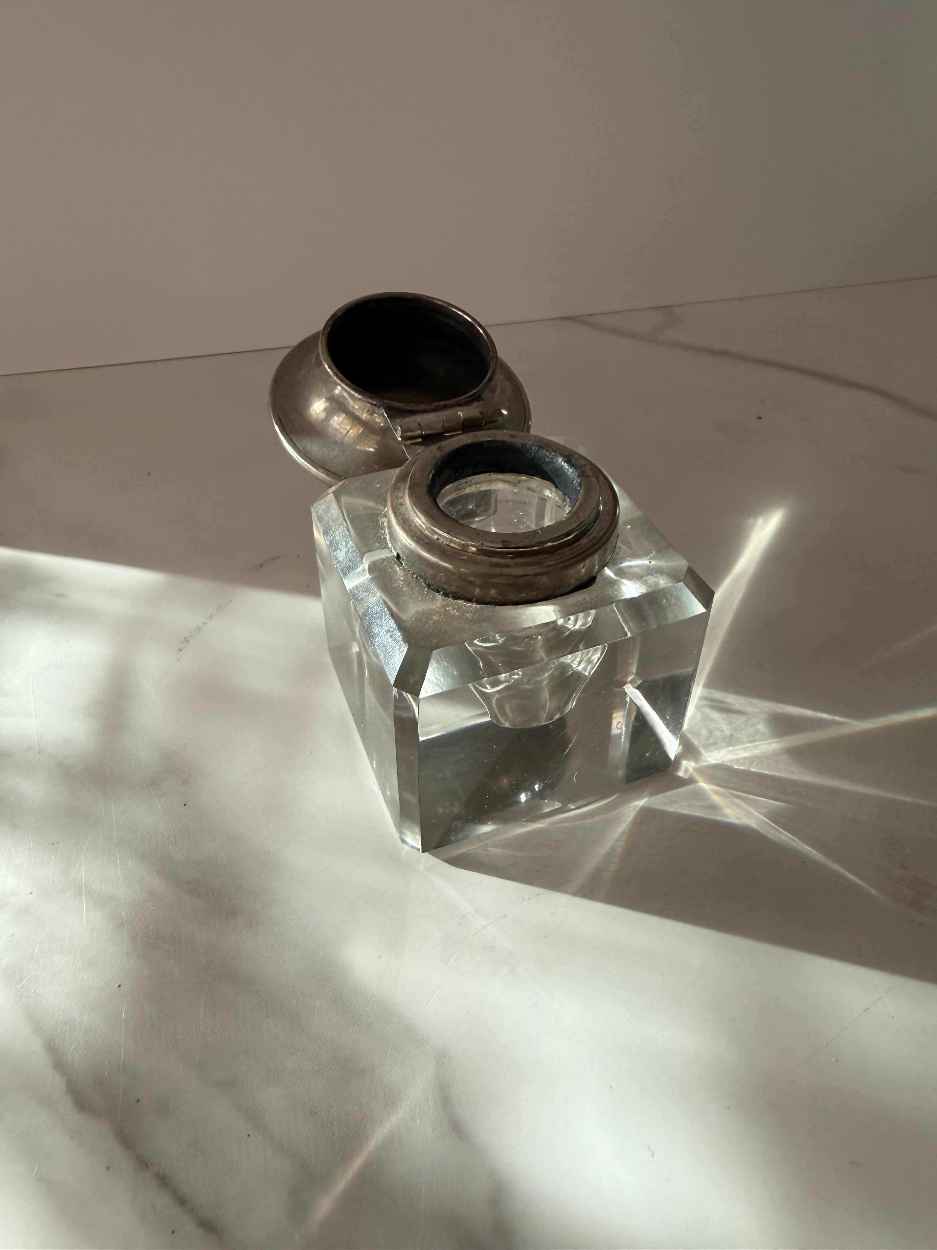 Antique Crystal Inkwell