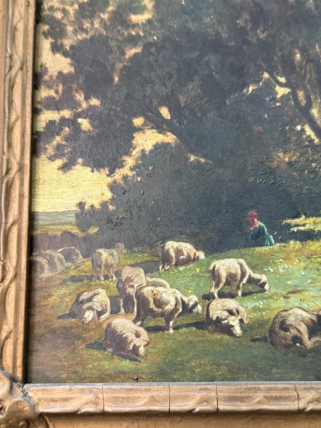 Pastoral Landscape Painting, Oil on Board