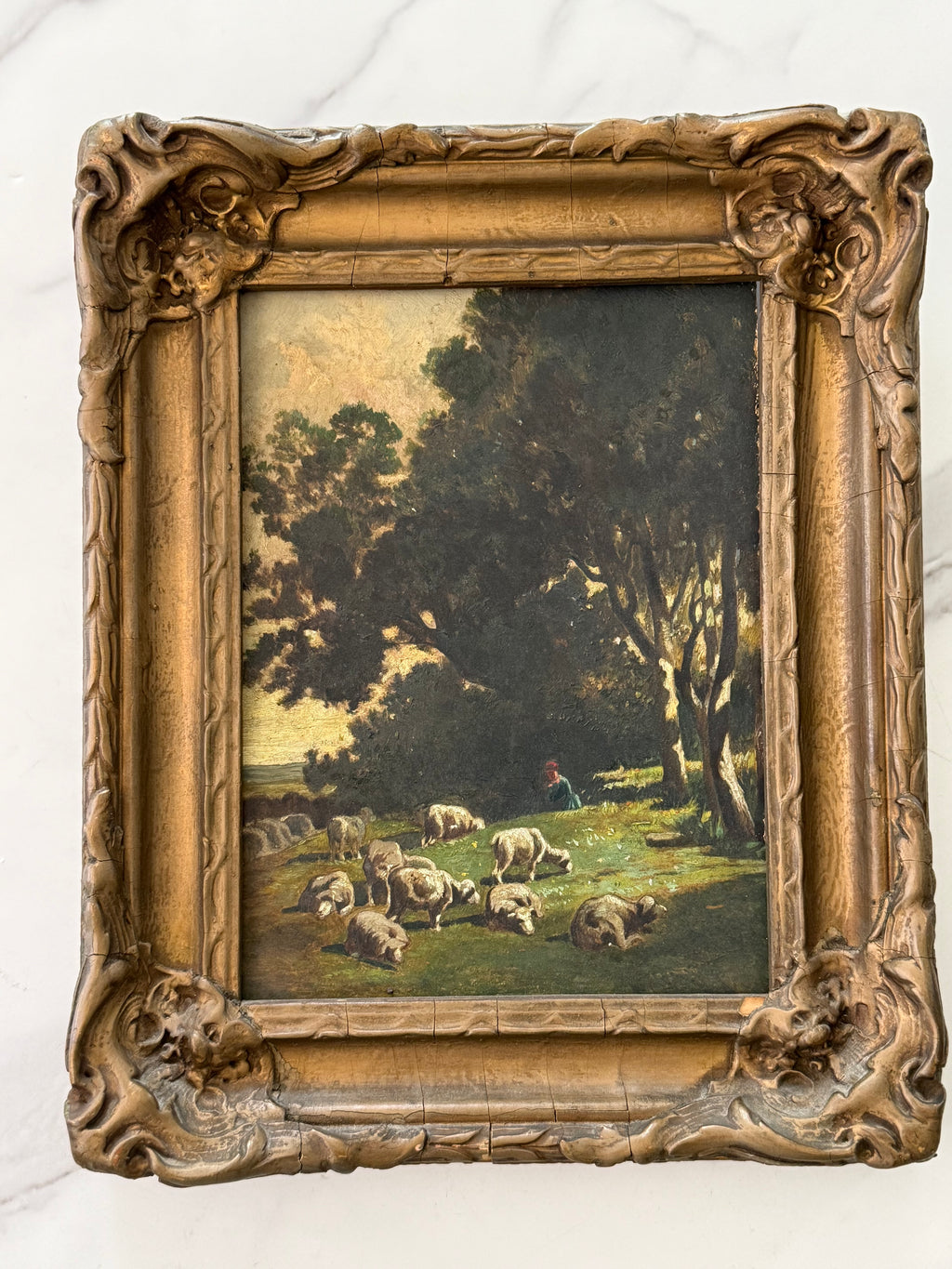 Pastoral Landscape Painting, Oil on Board