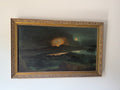 19th Century Eruption of Vesuvius Oil on Canvas