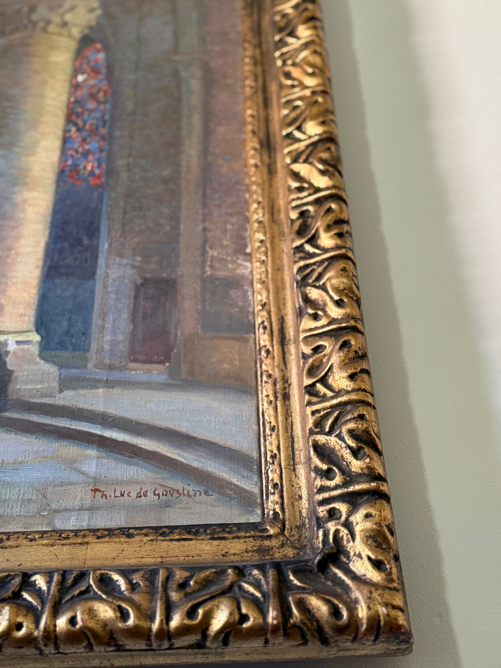 Antique Cathedral Interior Painting
