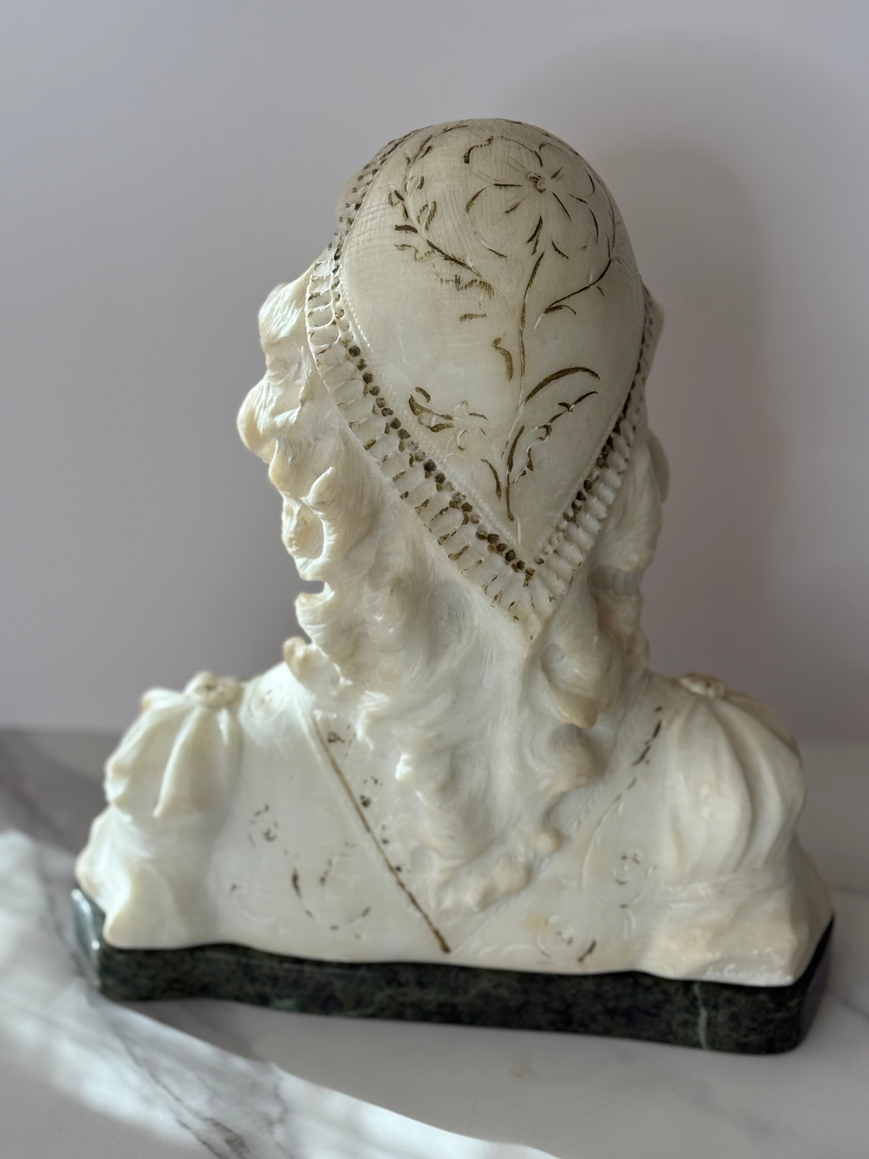 Art Nouveau Alabaster Bust
