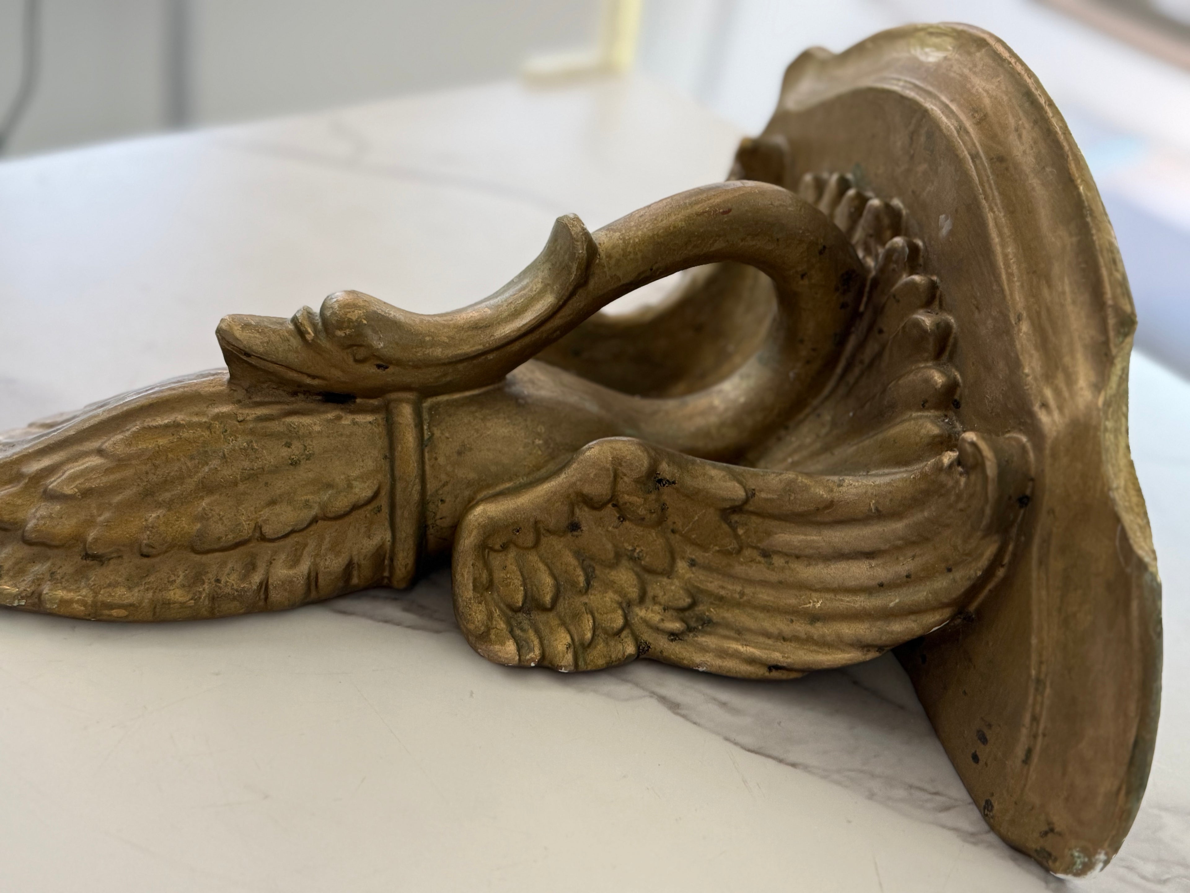 Vintage Gilt Swan Shelf
