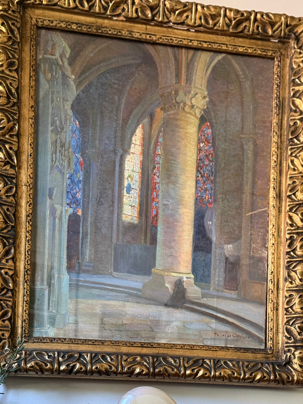 Antique Cathedral Interior Painting