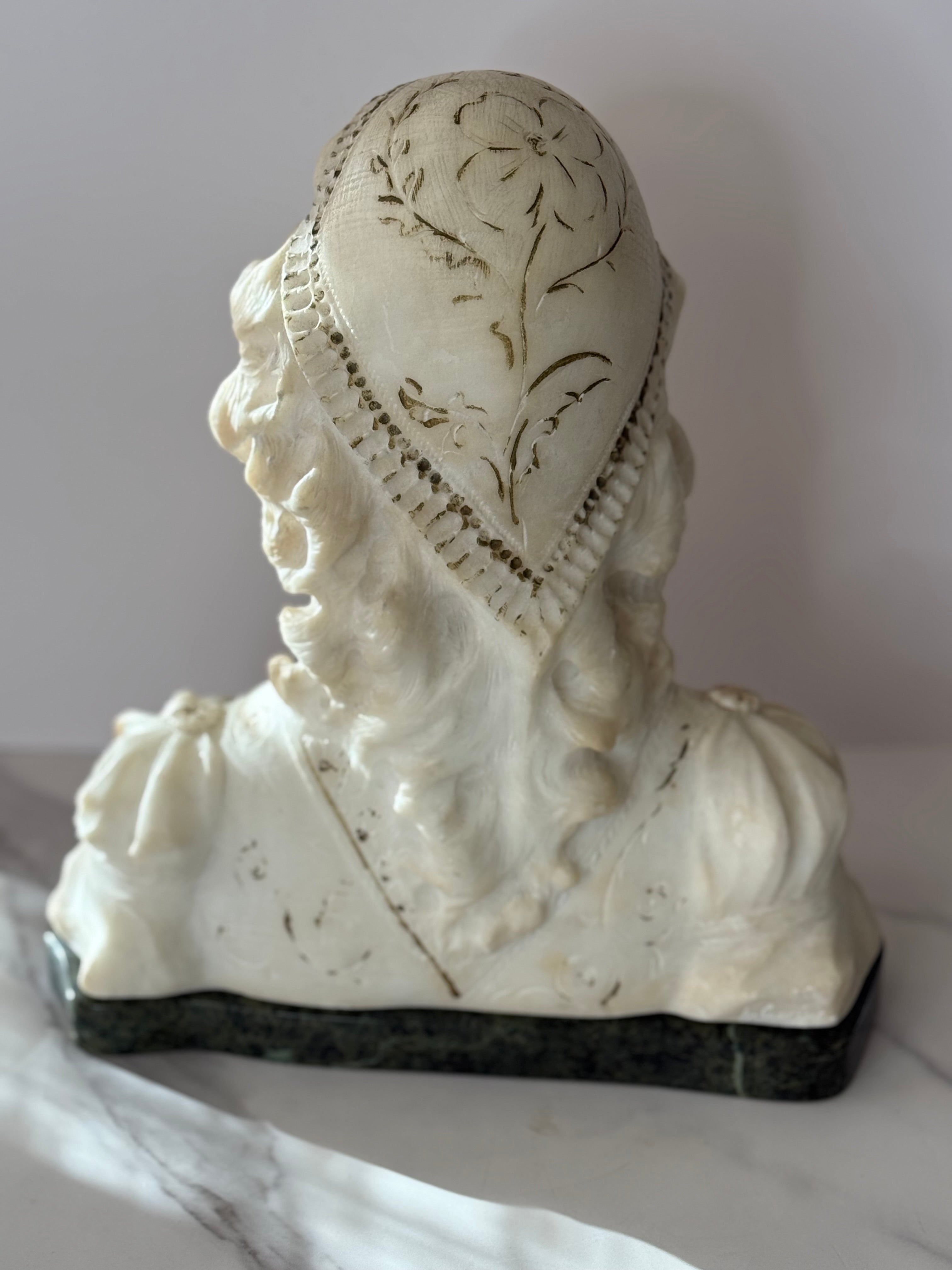 Art Nouveau Alabaster Bust
