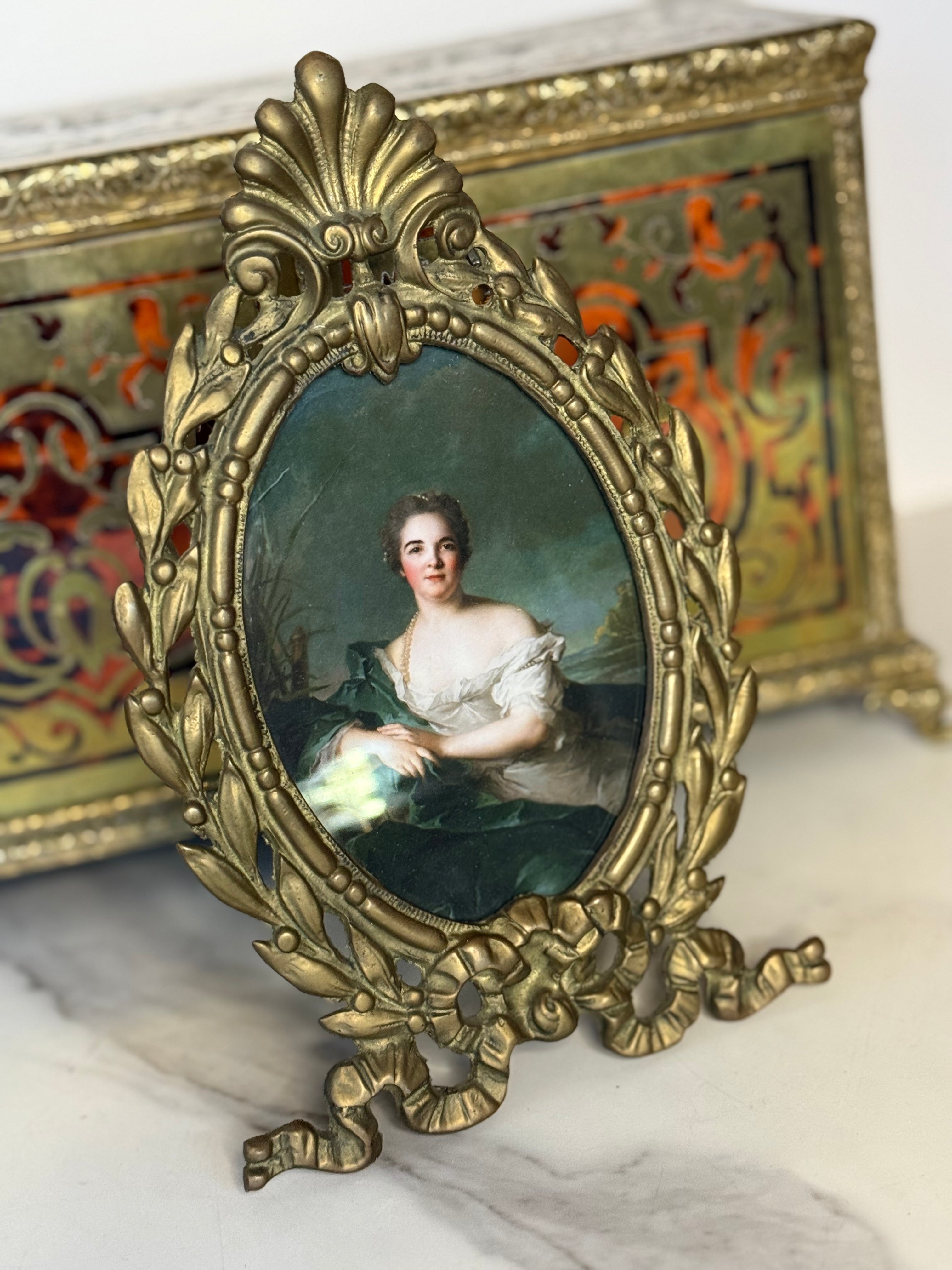 Victorian Cast Brass Picture Frame