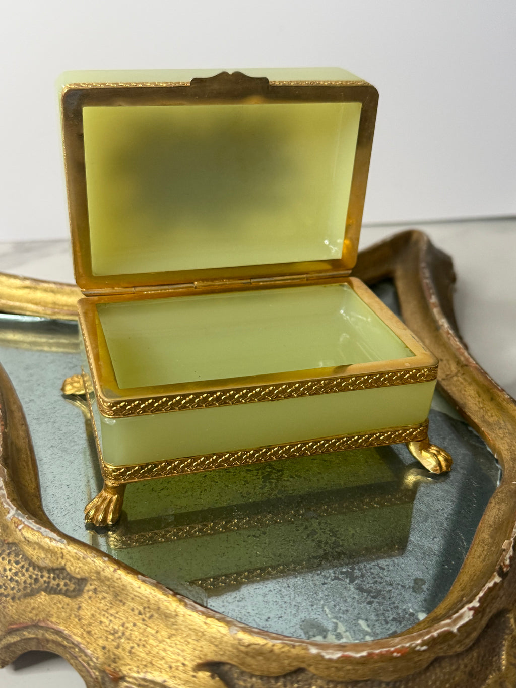 Citrine Opaline Footed Casket Box