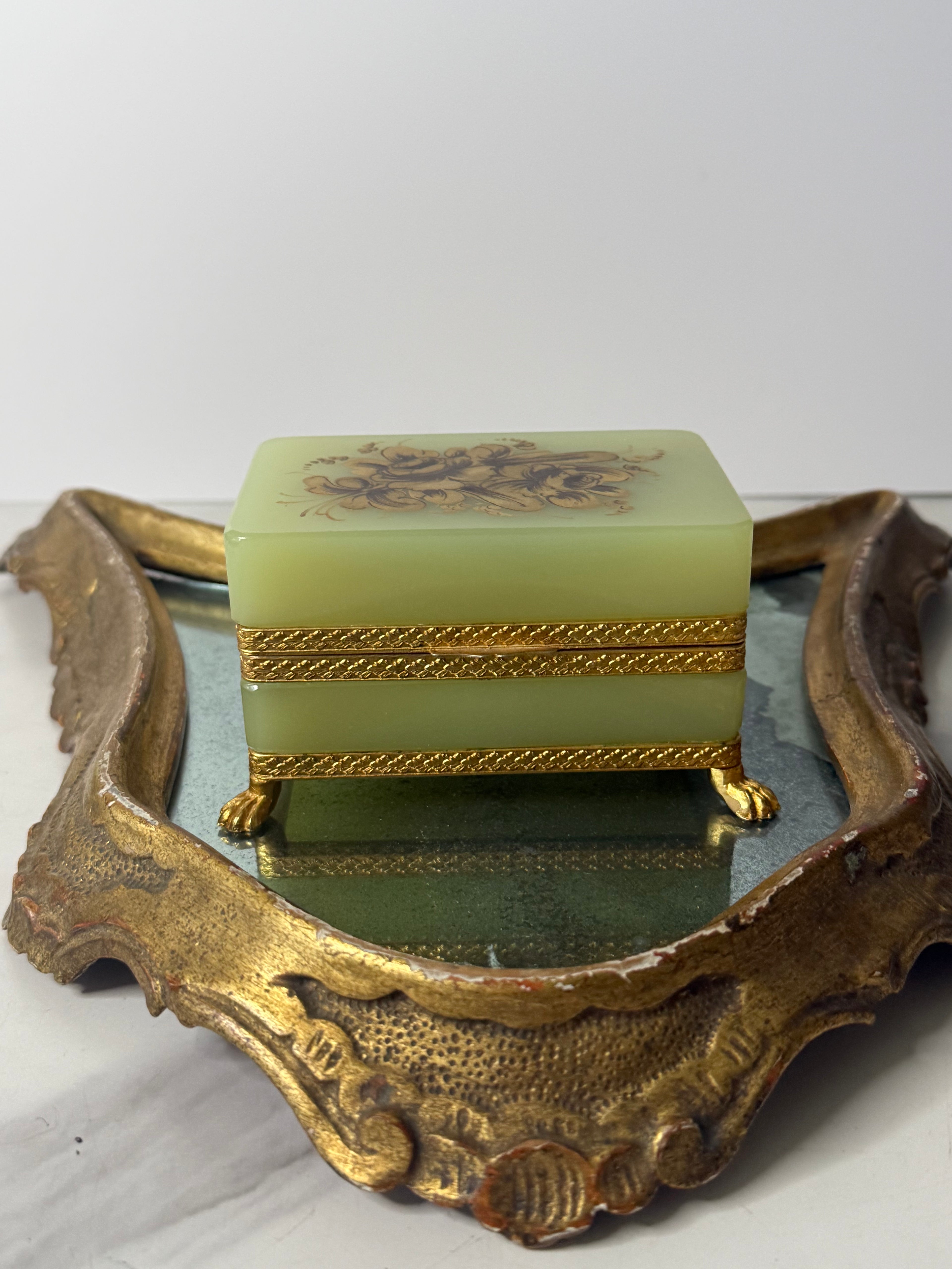 Citrine Opaline Footed Casket Box