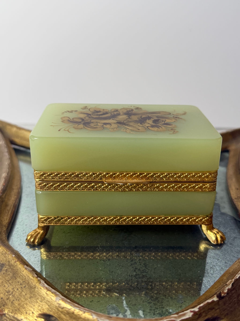 Citrine Opaline Footed Casket Box