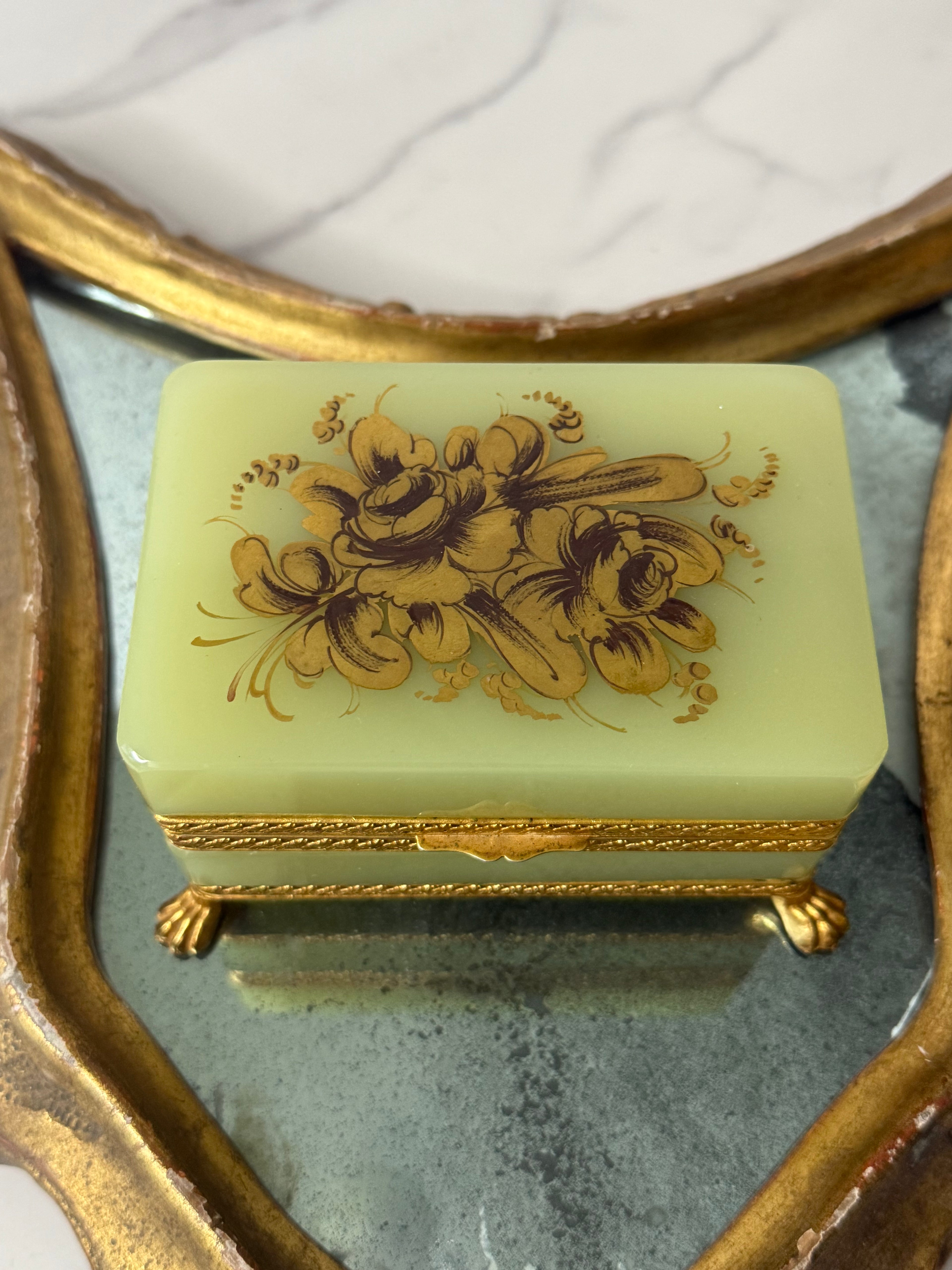 Citrine Opaline Footed Casket Box