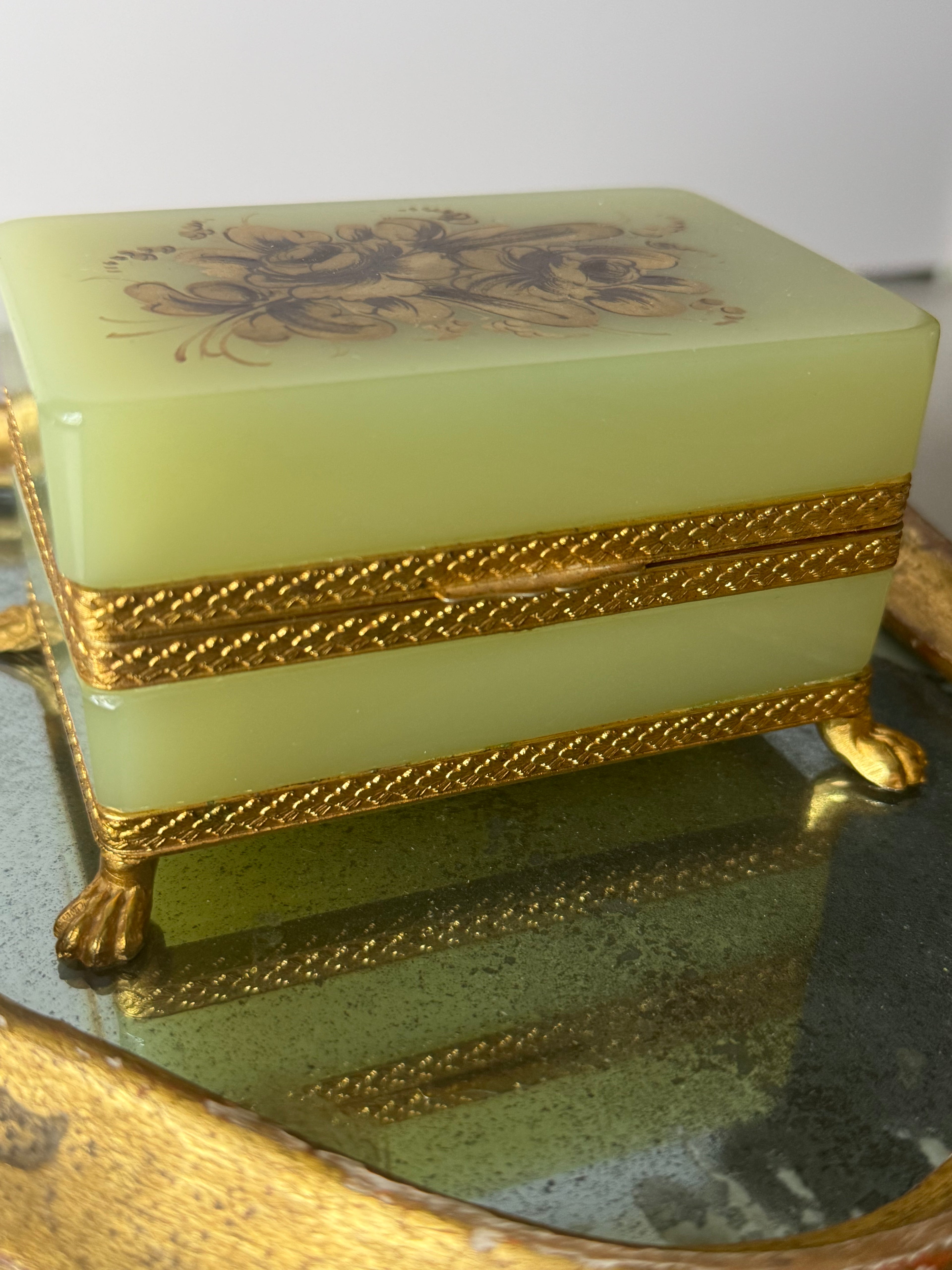 Citrine Opaline Footed Casket Box