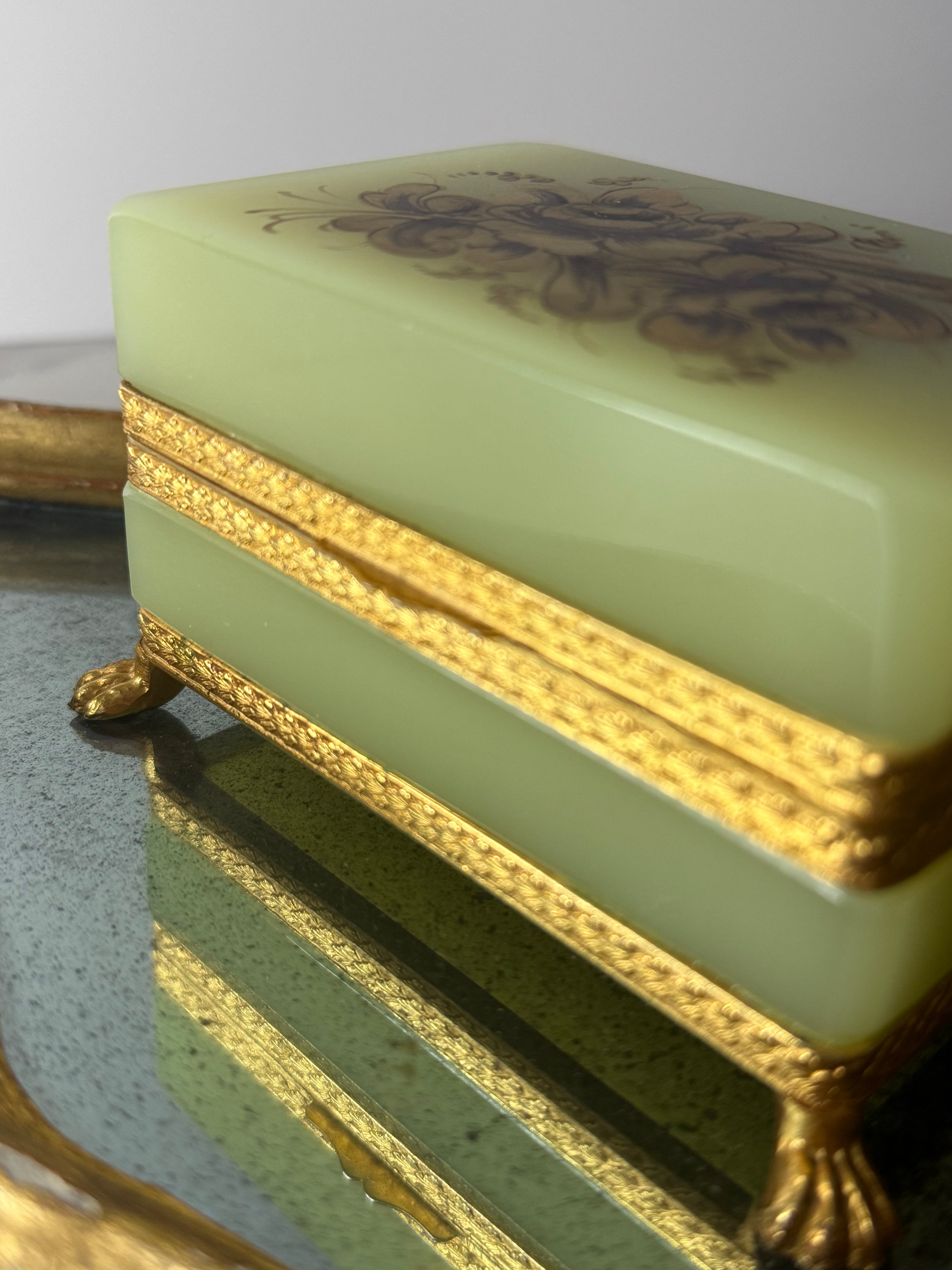 Citrine Opaline Footed Casket Box