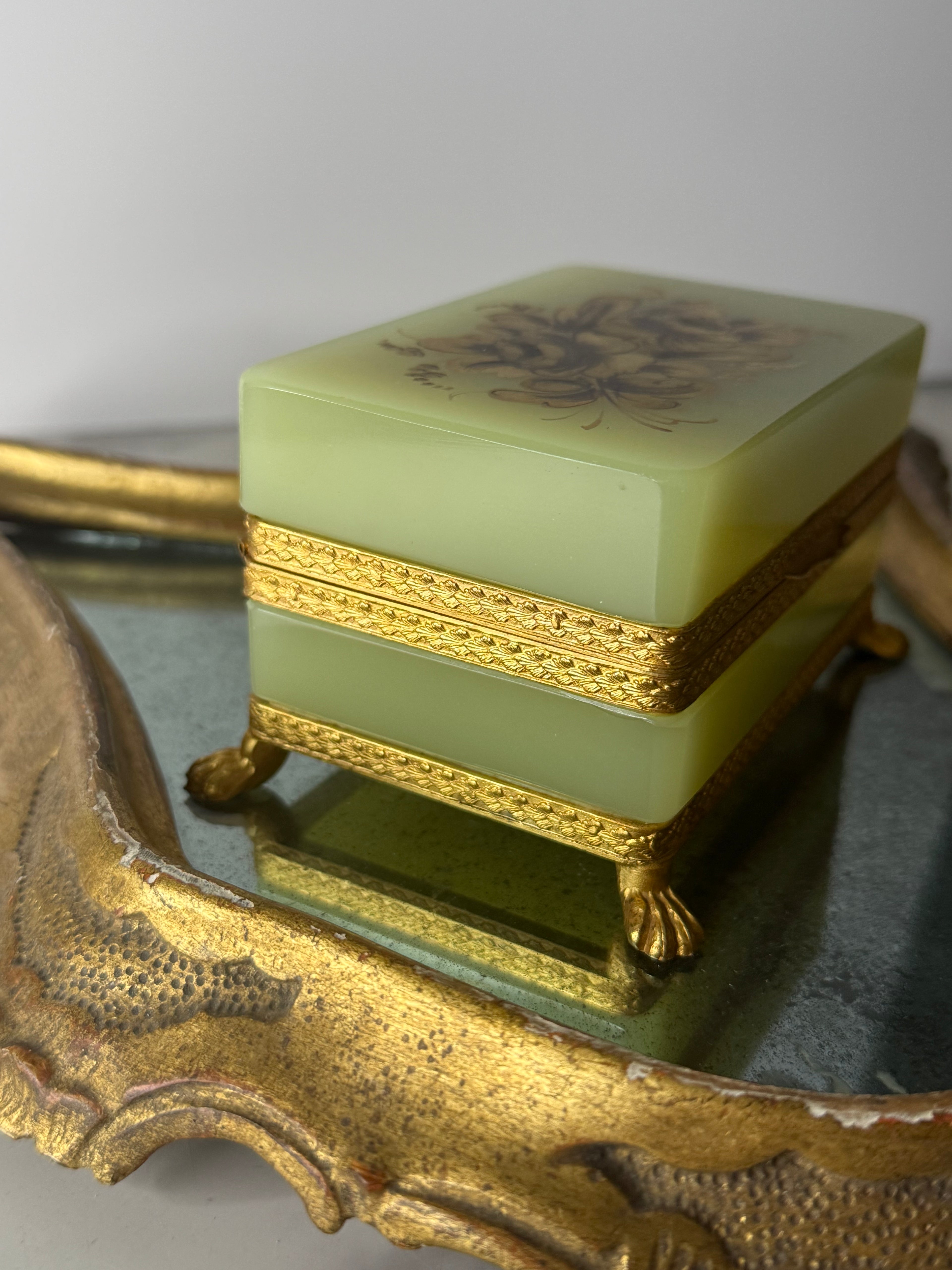 Citrine Opaline Footed Casket Box