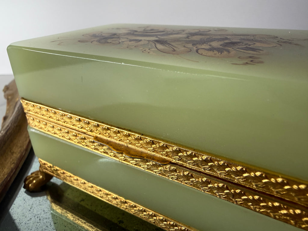 Citrine Opaline Footed Casket Box