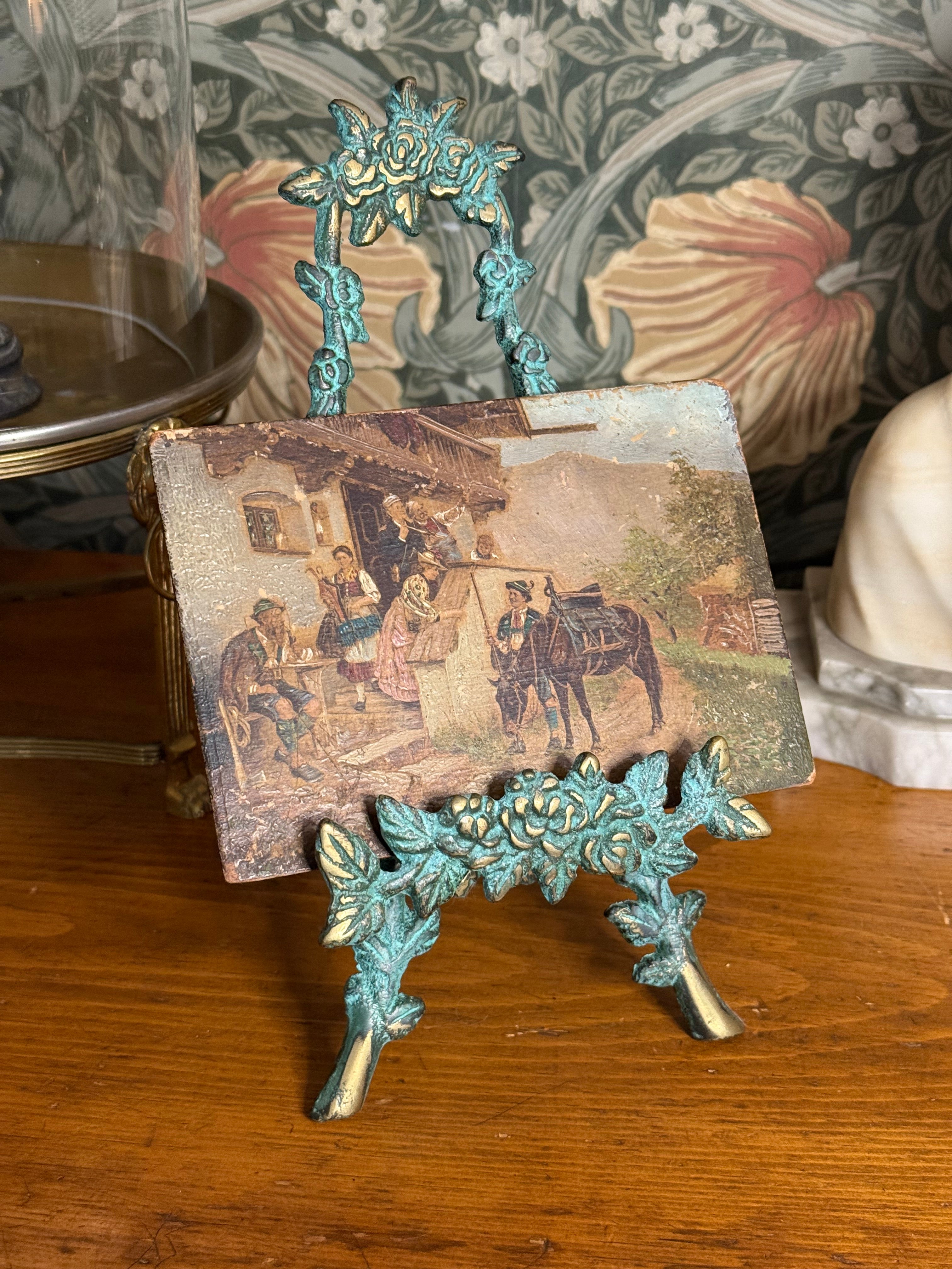 19th Century Miniature Swiss Genre Painting