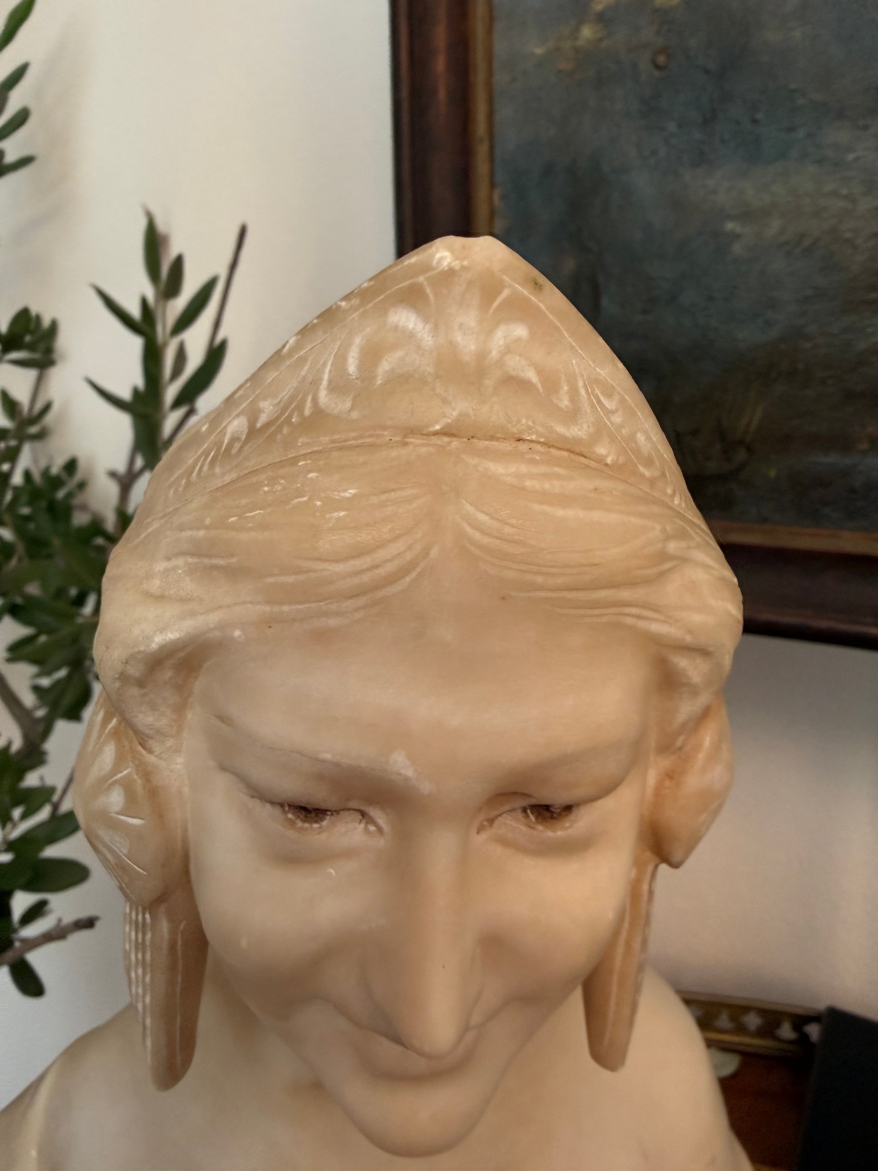 Art Deco Alabaster Bust of Salome