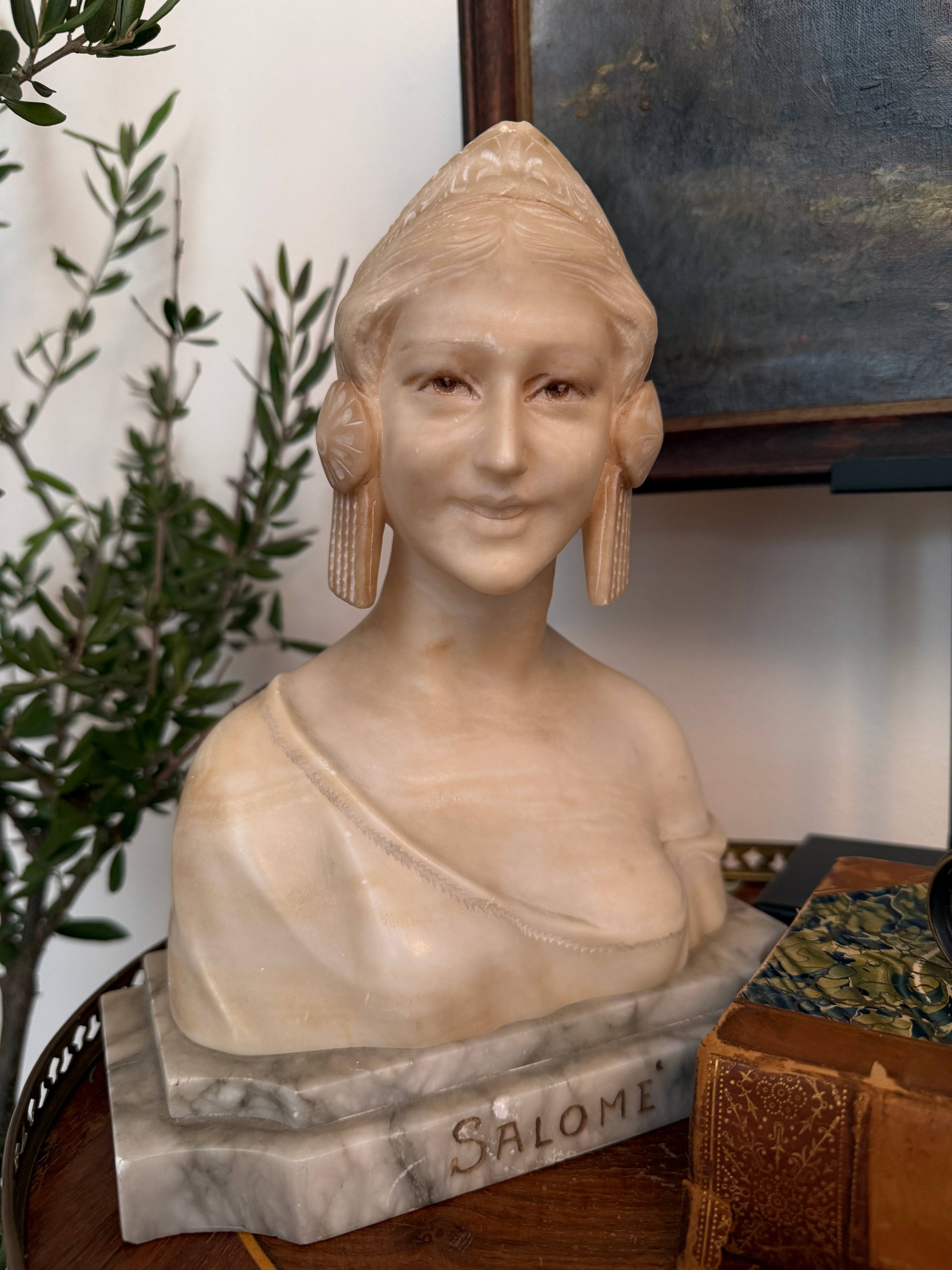 Art Deco Alabaster Bust of Salome