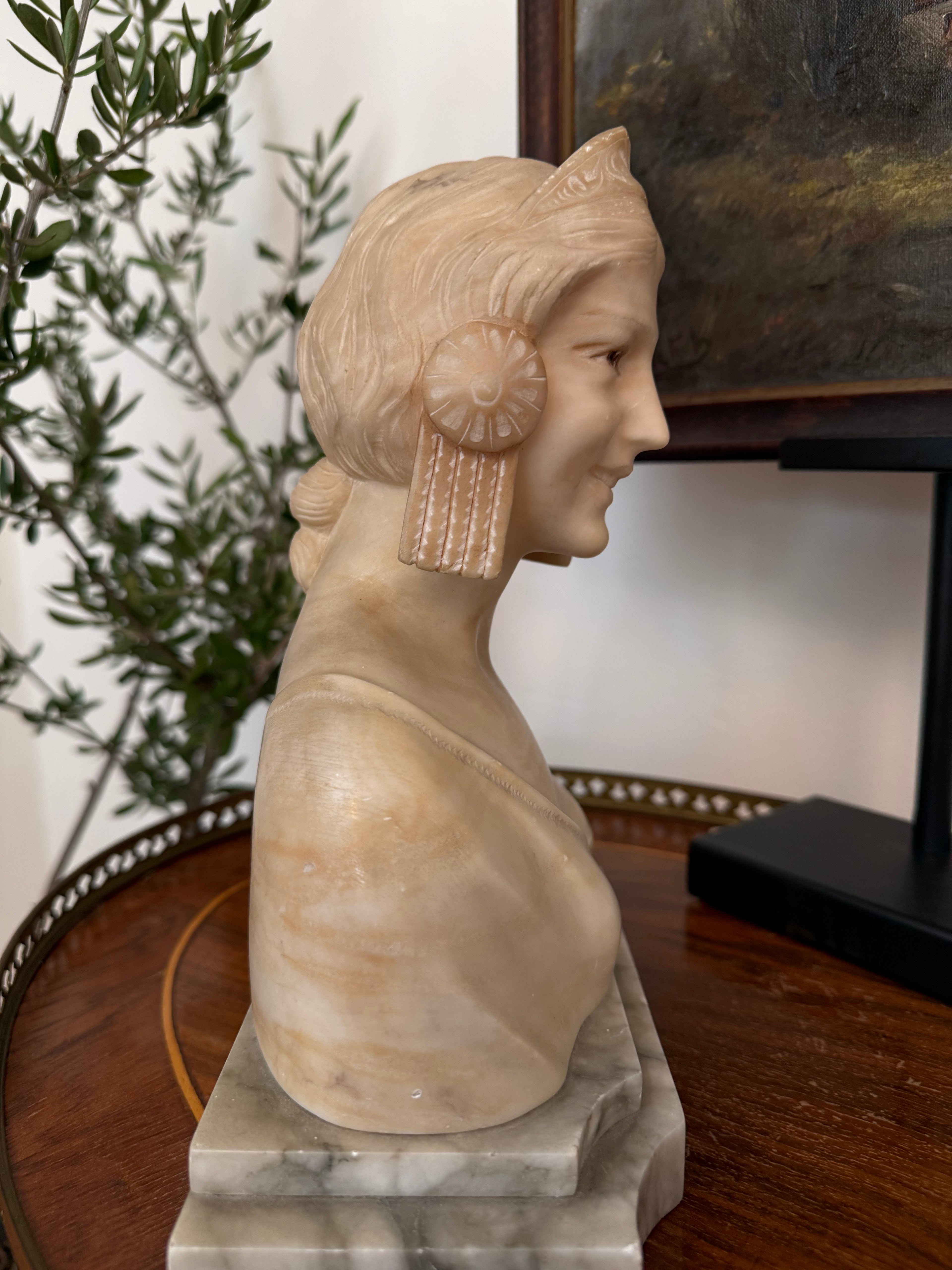 Art Deco Alabaster Bust of Salome