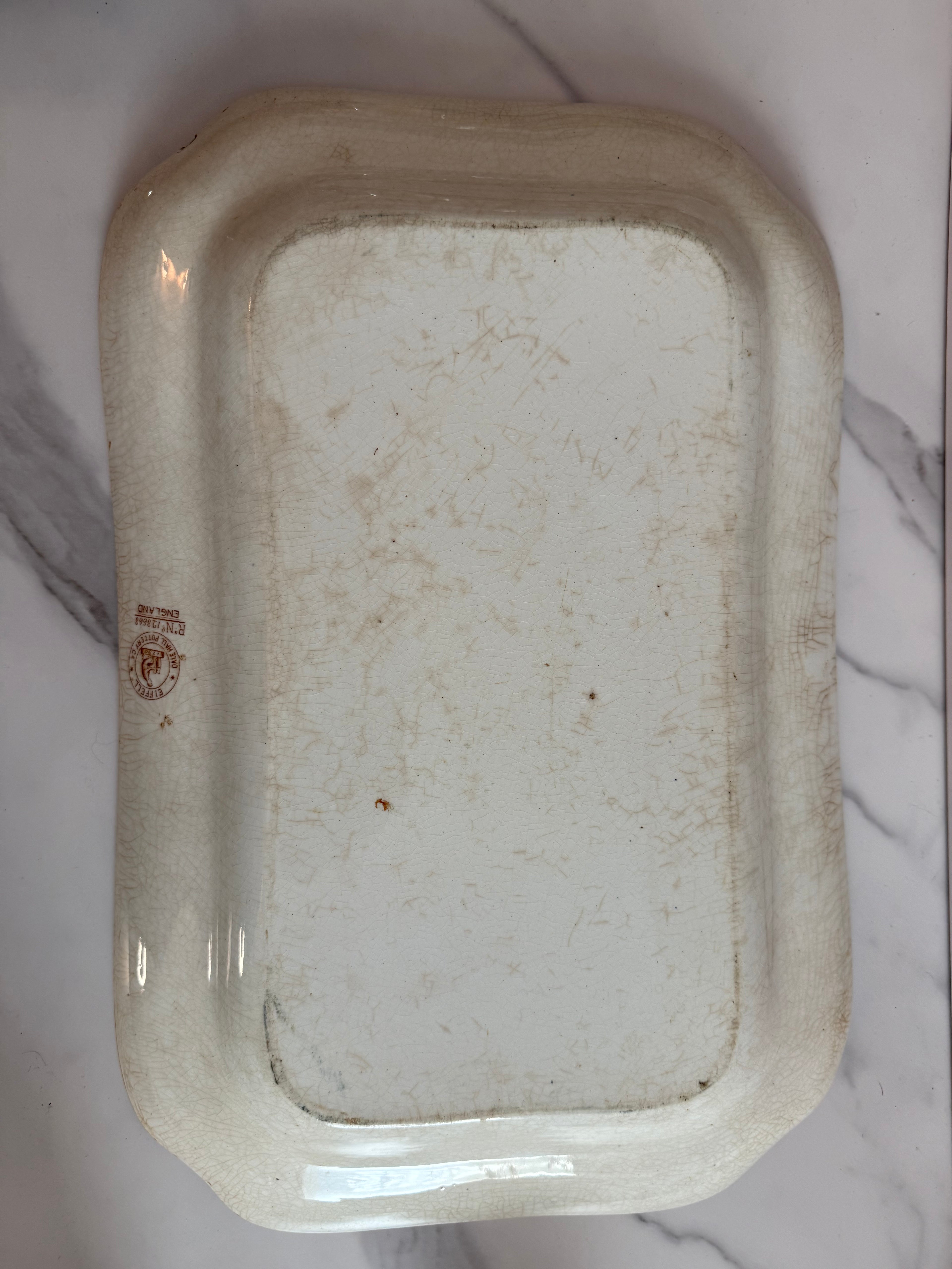 19th Century Dale Hall Pottery Co Brown Transferware Platter