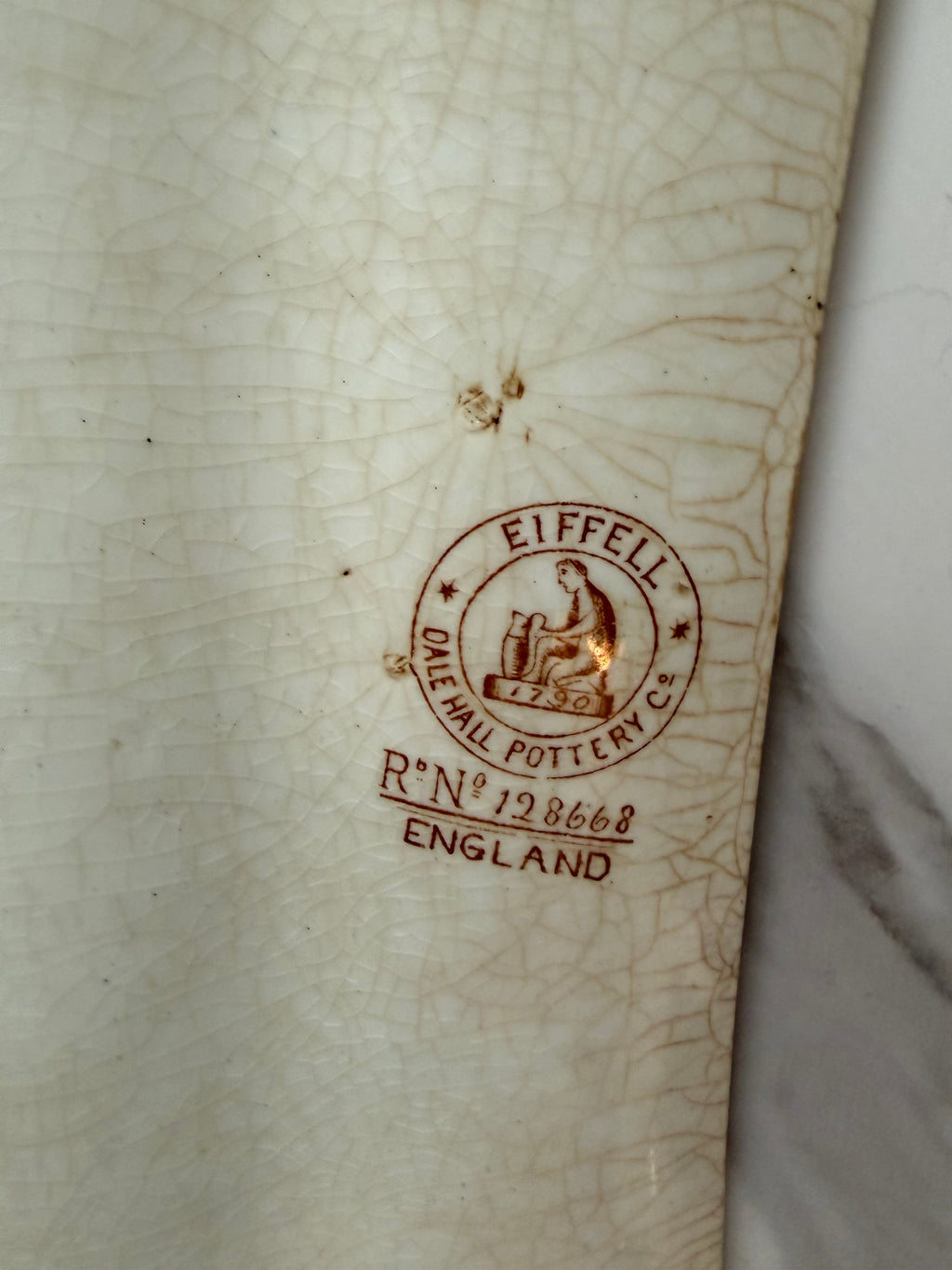 19th Century Dale Hall Pottery Co Brown Transferware Platter