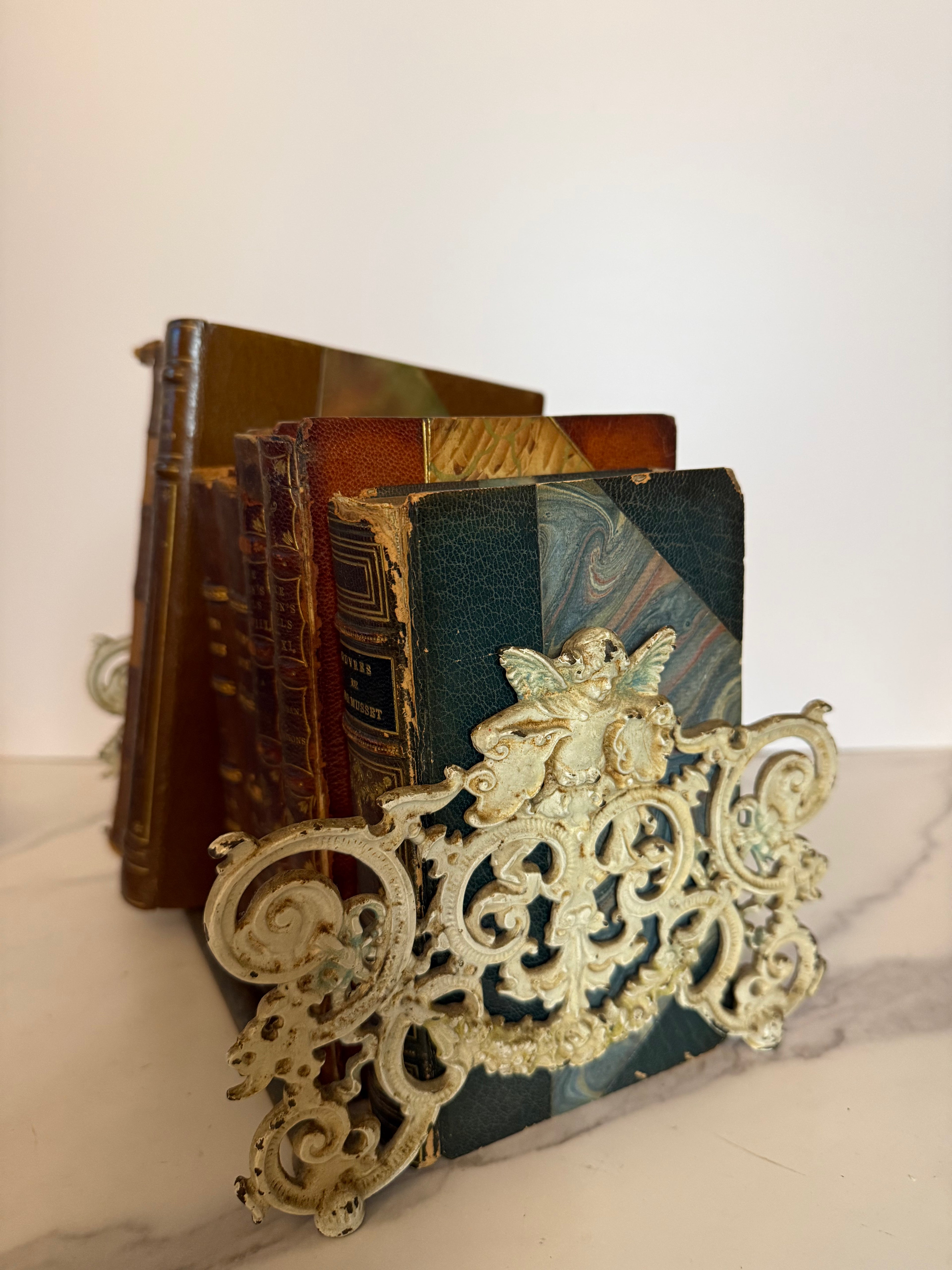 Victorian Cast Metal Cherub Book Slide