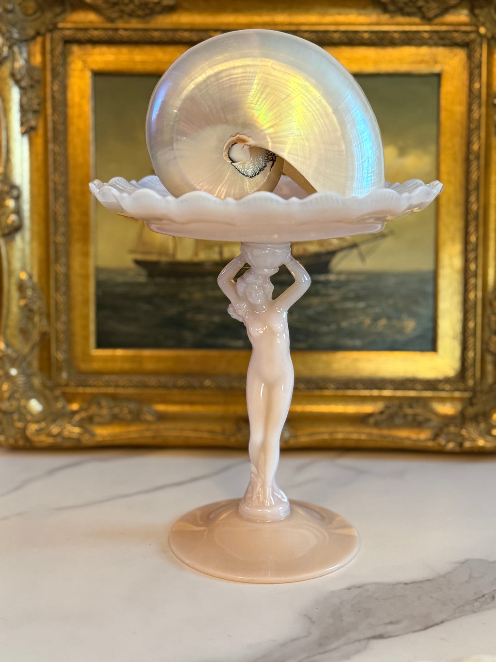 Cambridge Crown Tuscan Figural Compote