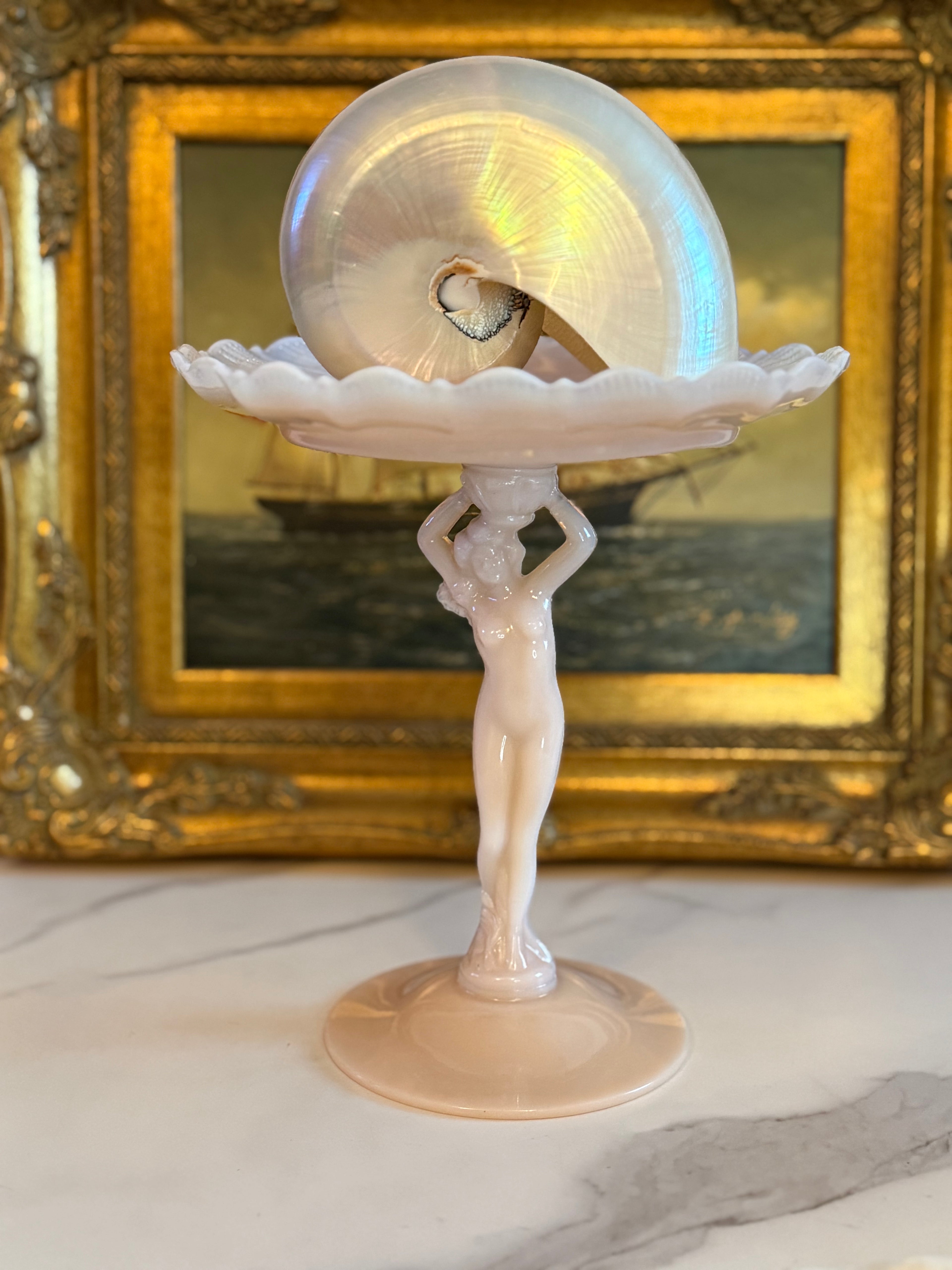 Cambridge Crown Tuscan Figural Compote