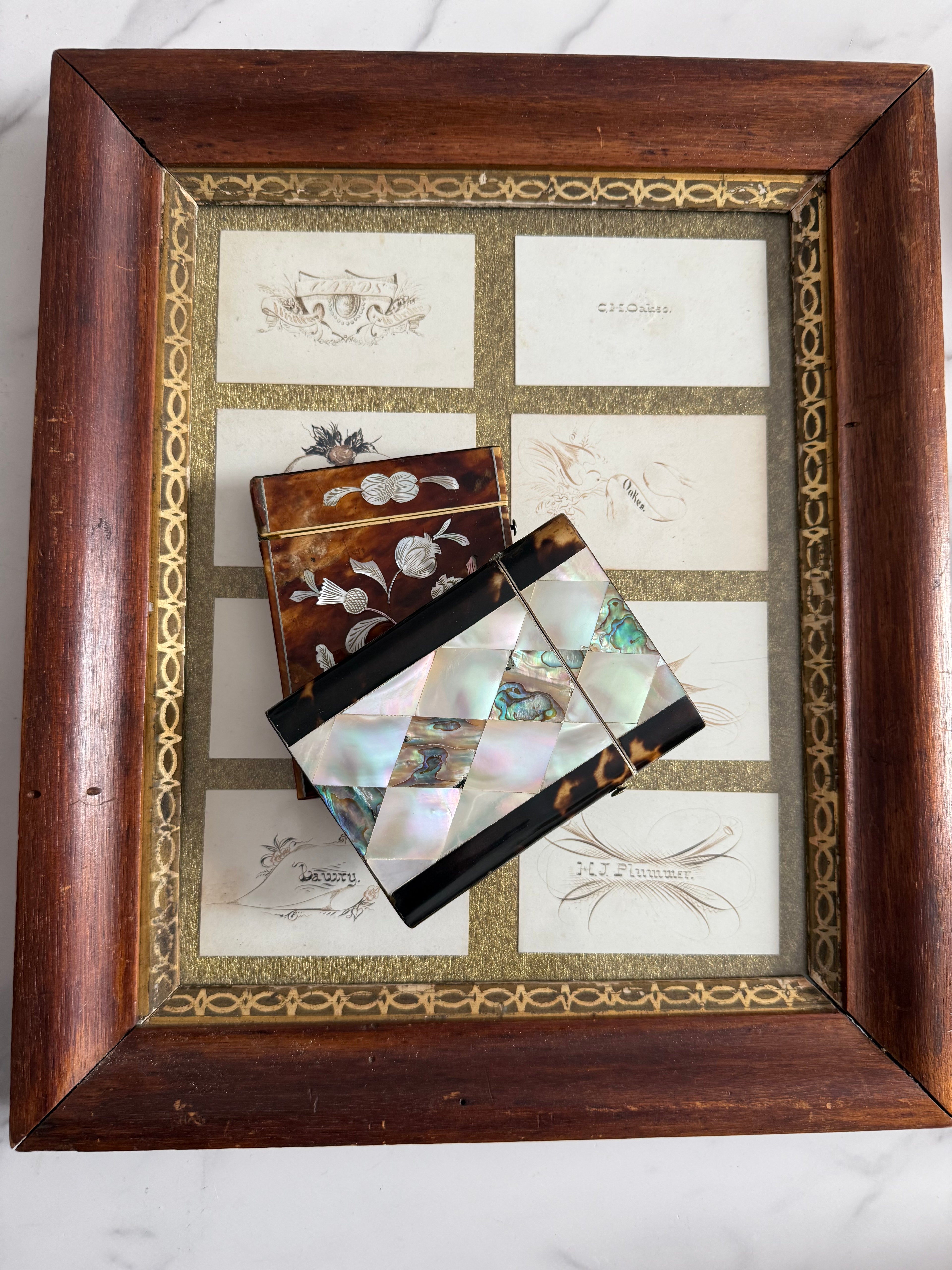 Late 19th century engraver’s calling card sample display