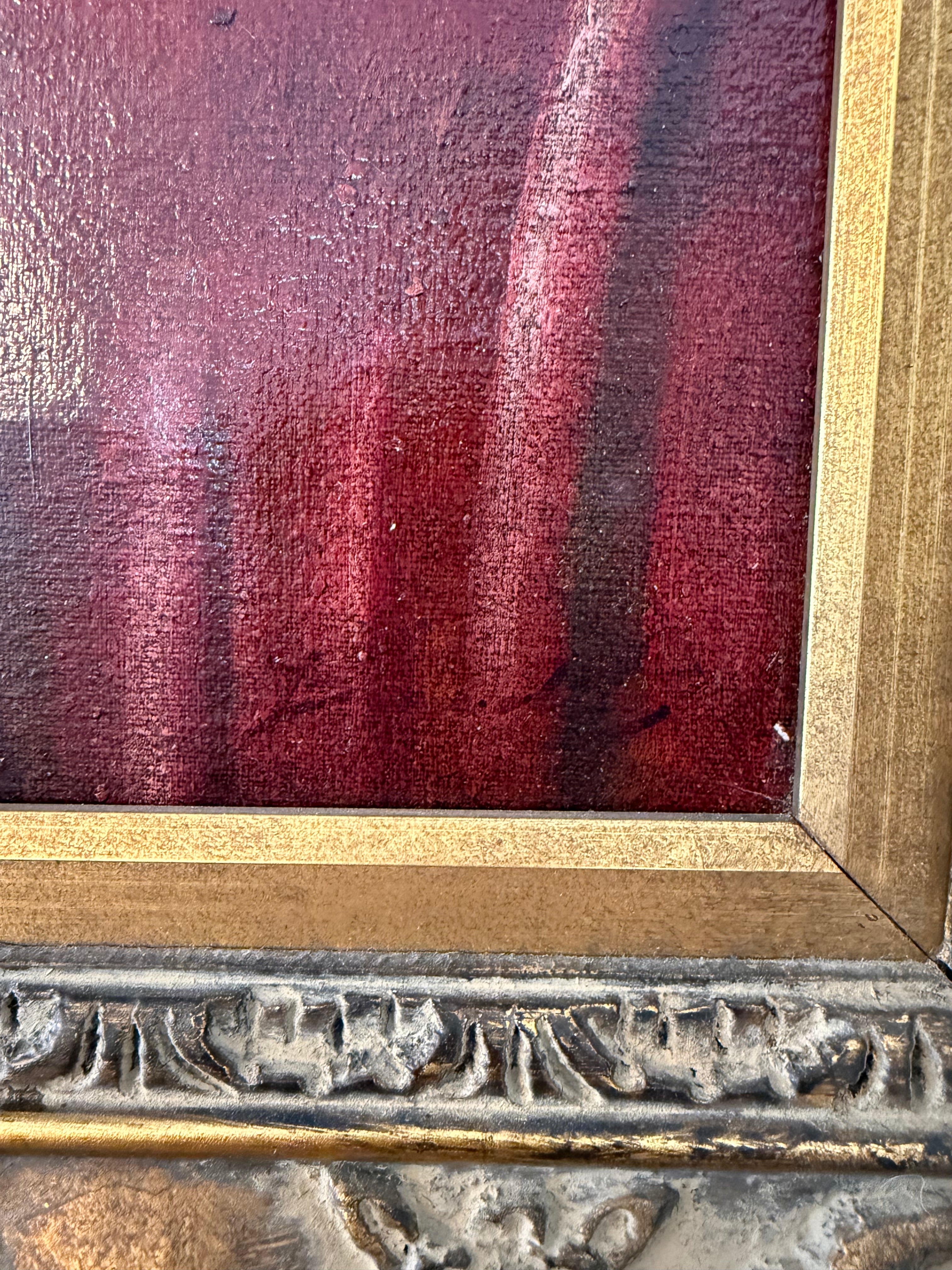 Vintage Dutch-Style Still Life with Fruit, Oil on Canvas