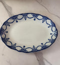 Antique English Blue & White Transferware "Lincoln" Pattern Platter, Stanley Pottery Co