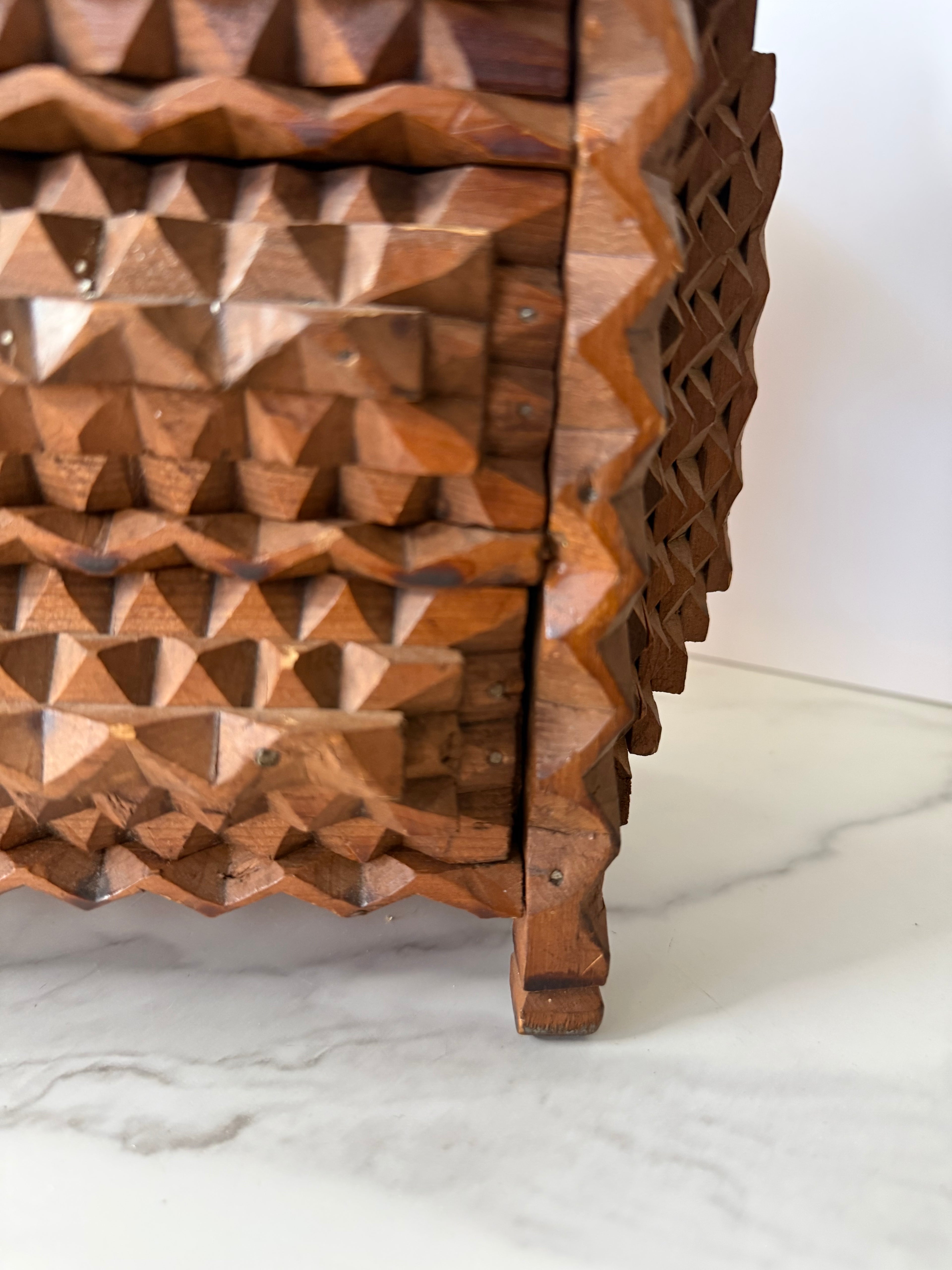 Tramp Art Miniature Chest of Drawers