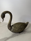 Vintage Articulated Brass Swan Centerpiece