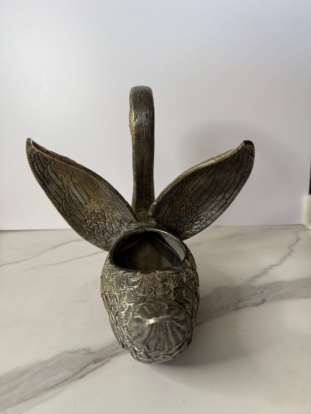 Vintage Articulated Brass Swan Centerpiece