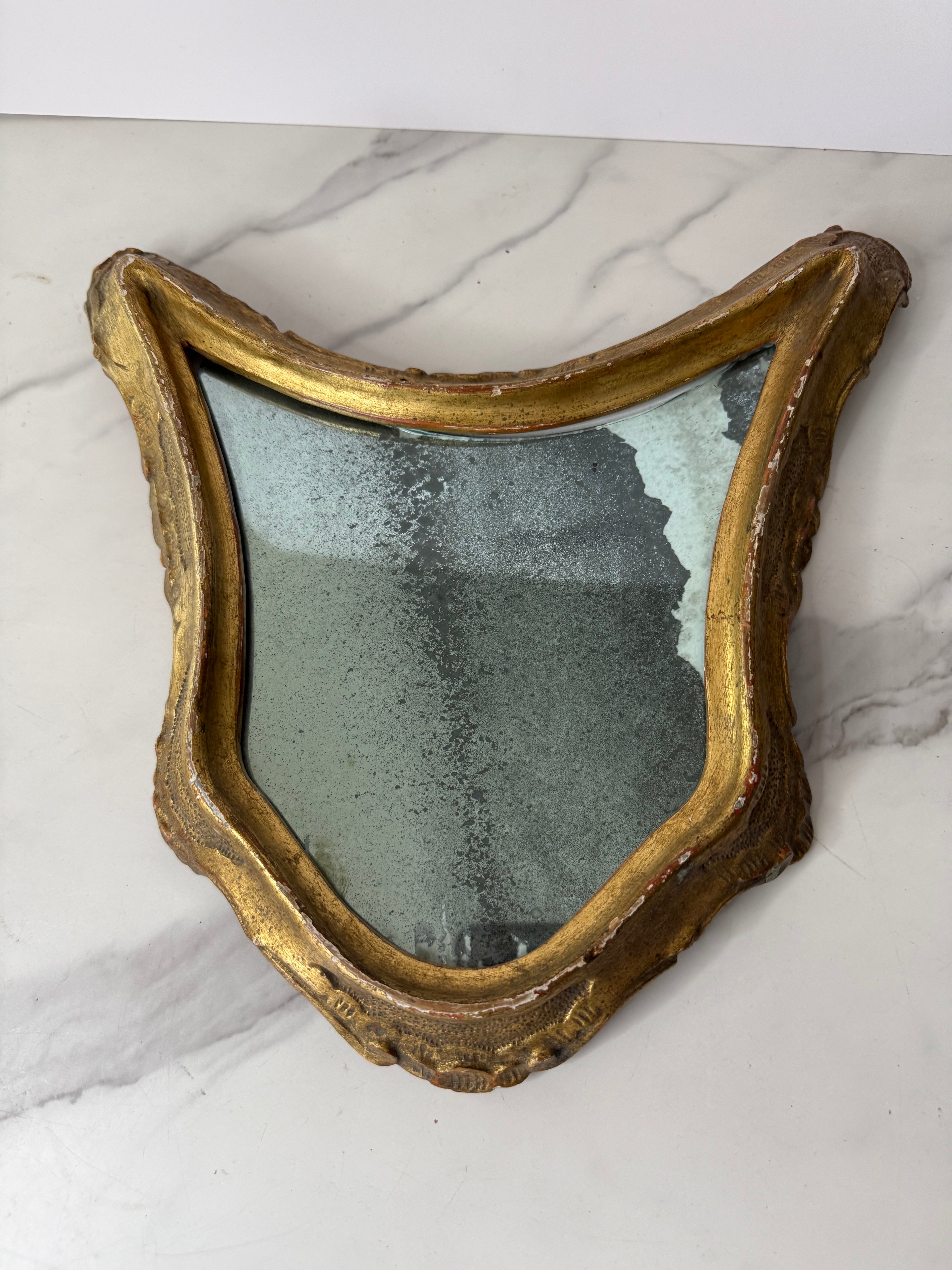 Pair of Antique Giltwood Mirrored Plateaus