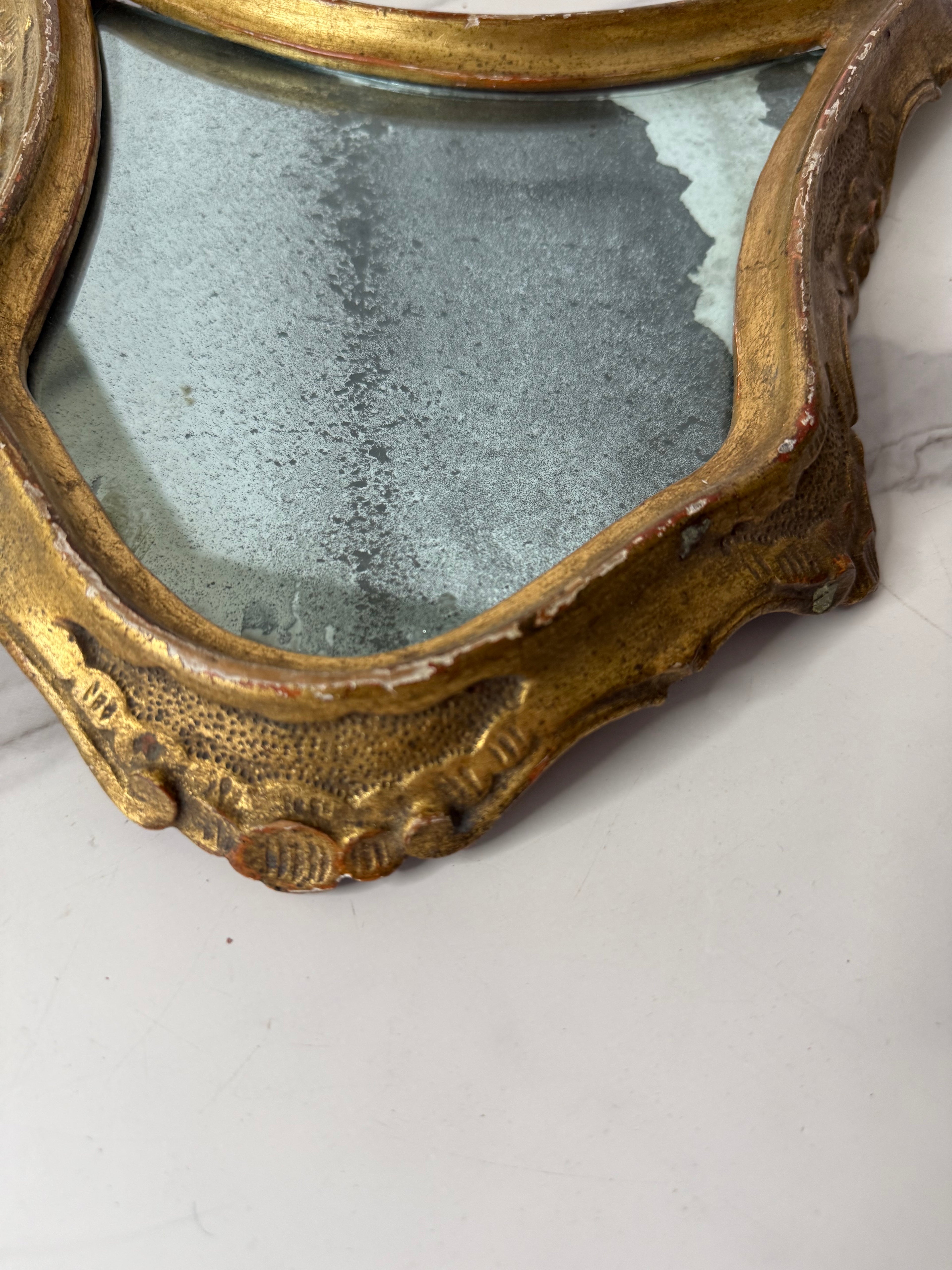 Pair of Antique Giltwood Mirrored Plateaus