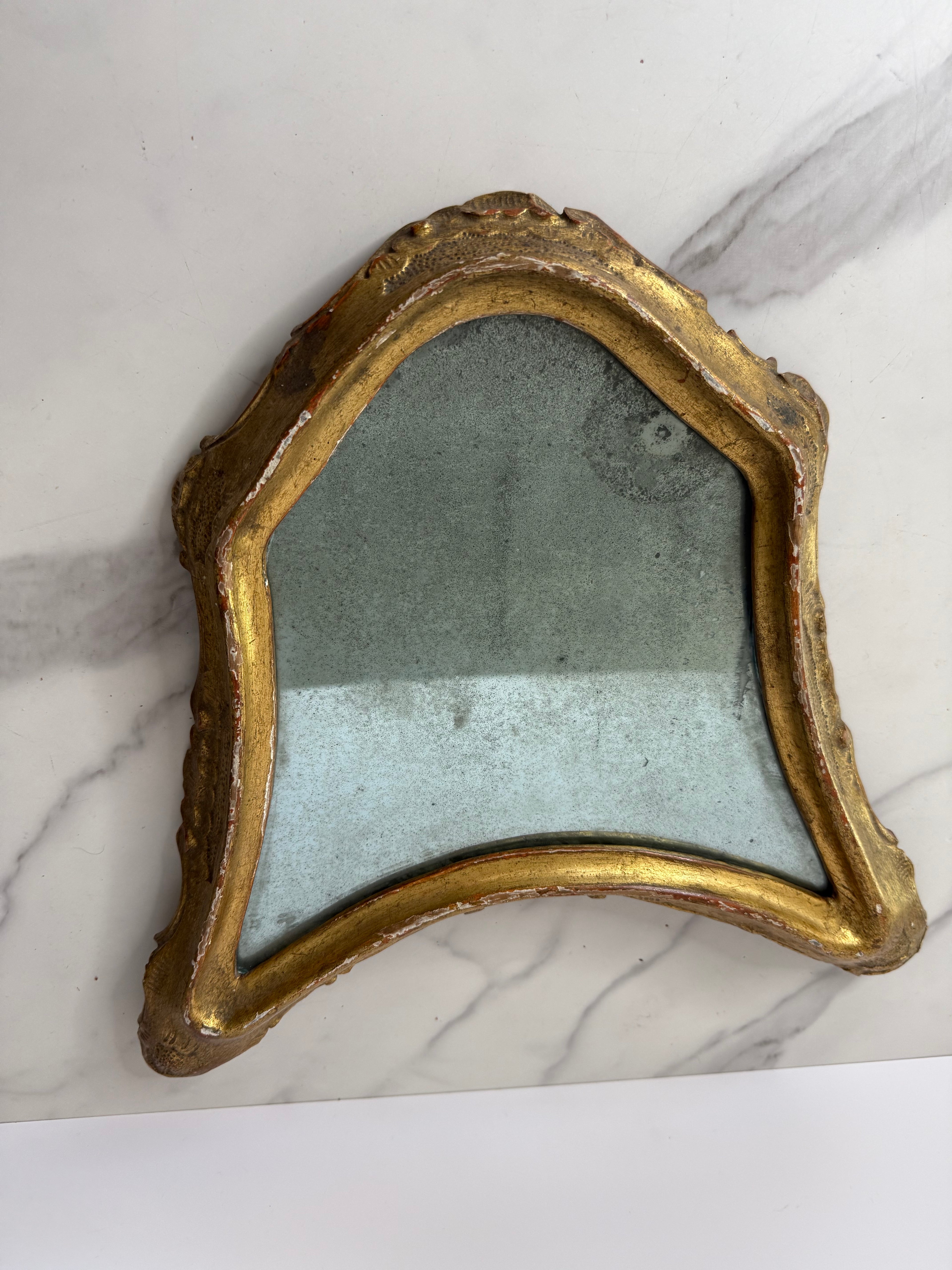 Pair of Antique Giltwood Mirrored Plateaus