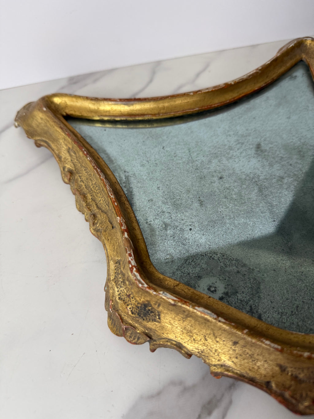 Pair of Antique Giltwood Mirrored Plateaus