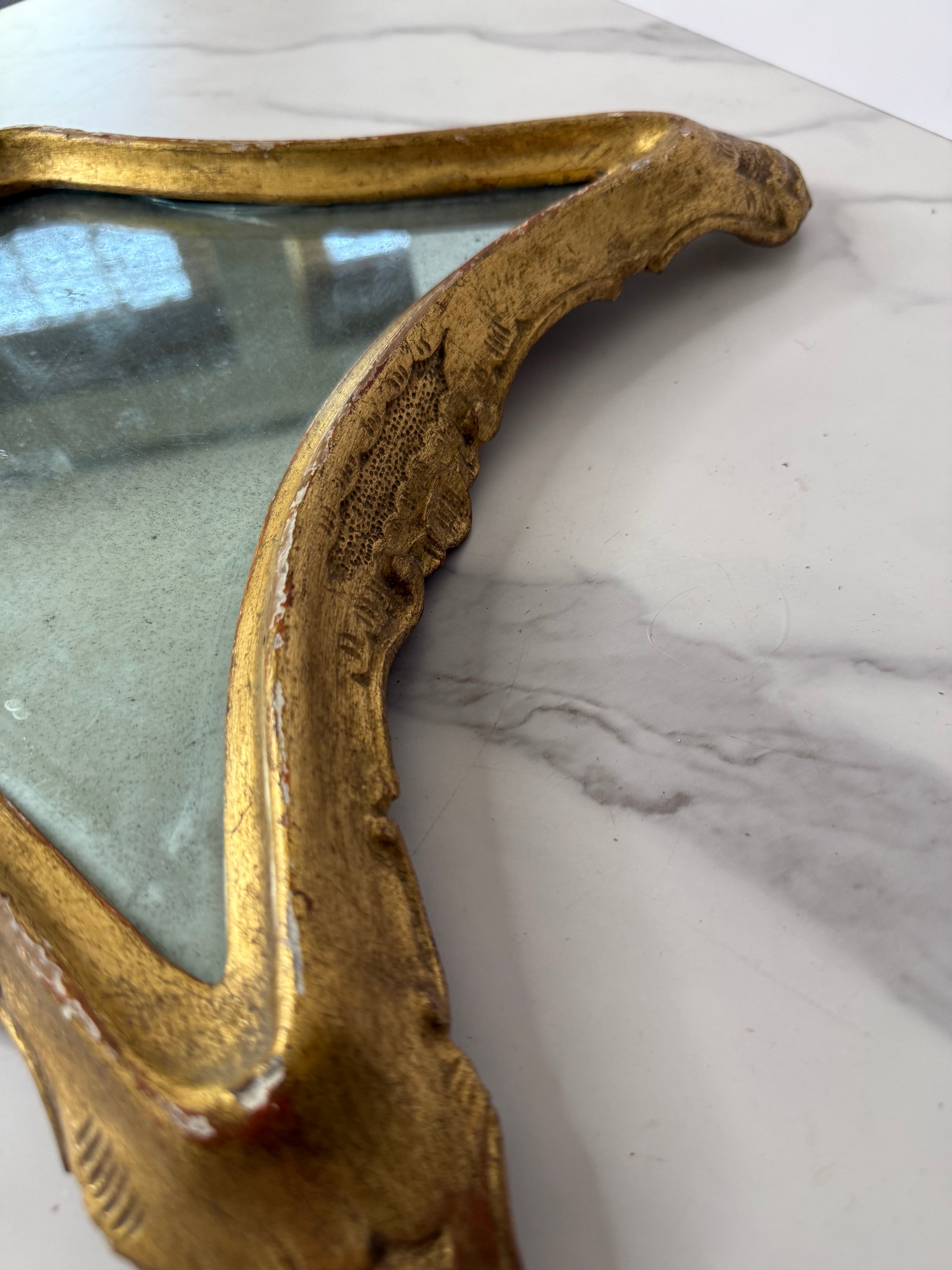 Pair of Antique Giltwood Mirrored Plateaus