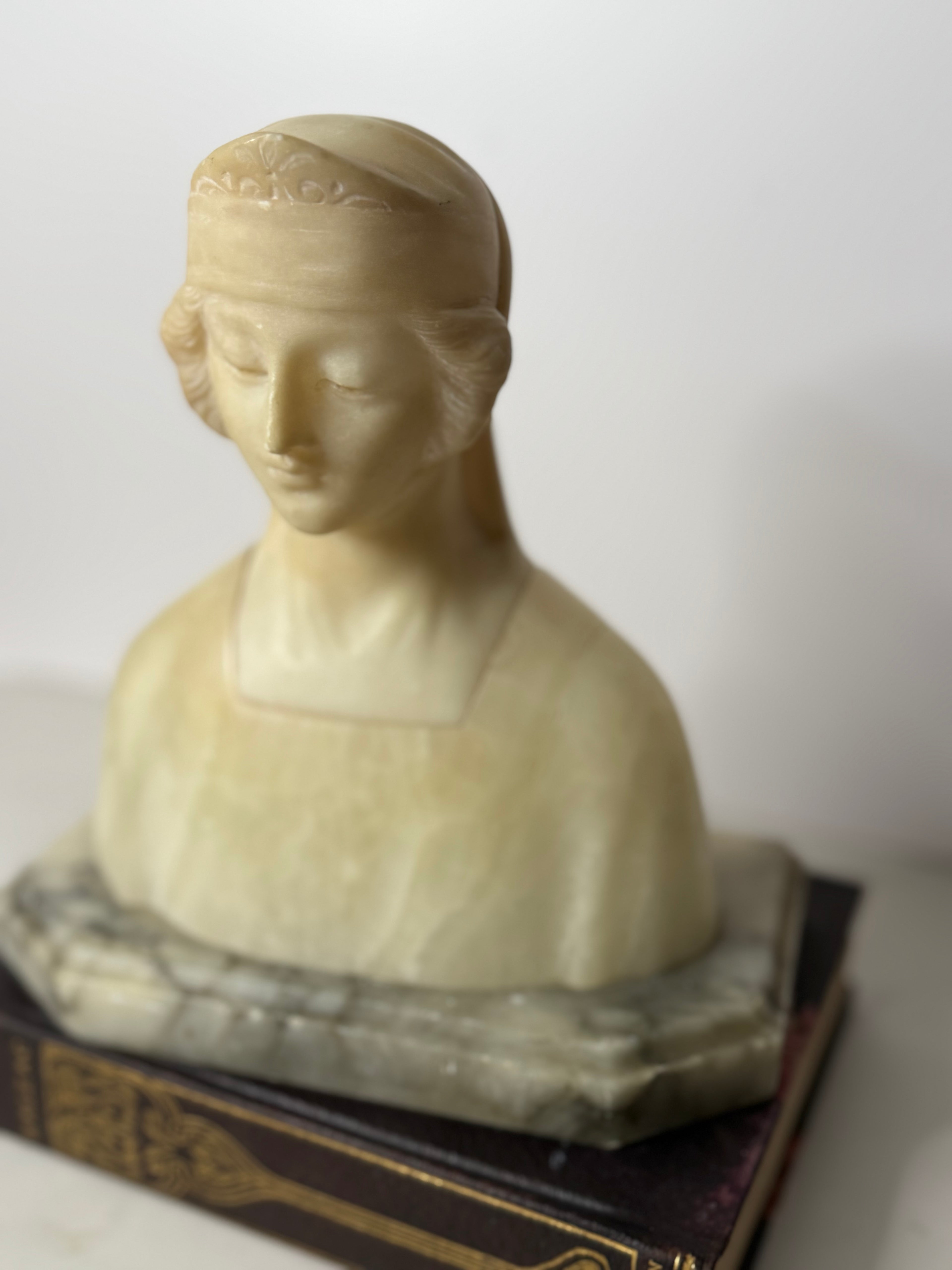 Antique Alabaster Bust of a Woman
